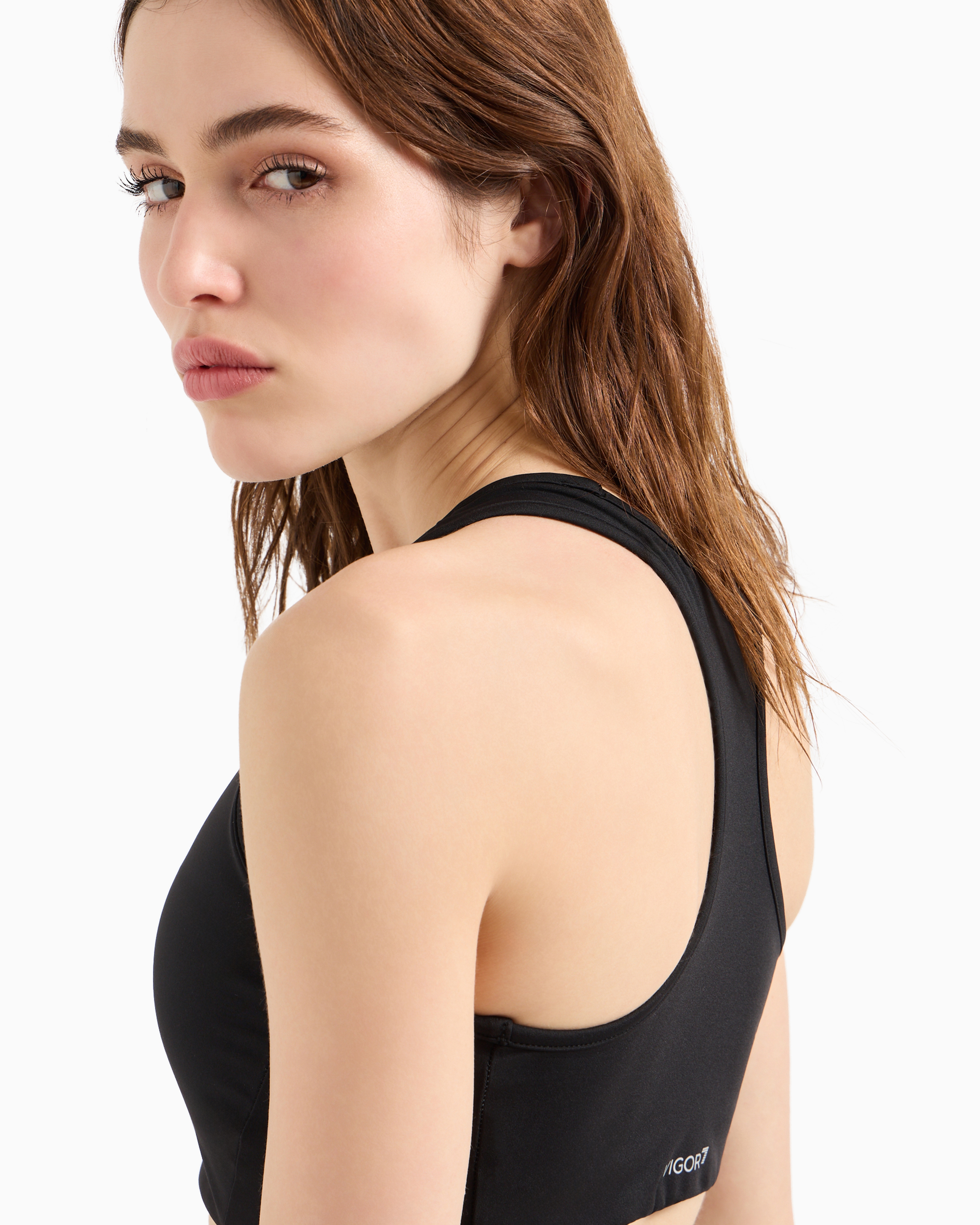 Ea7 Official Store Dynamic Athlete Sports Bra In Vigor7 Technical Fabric In Black