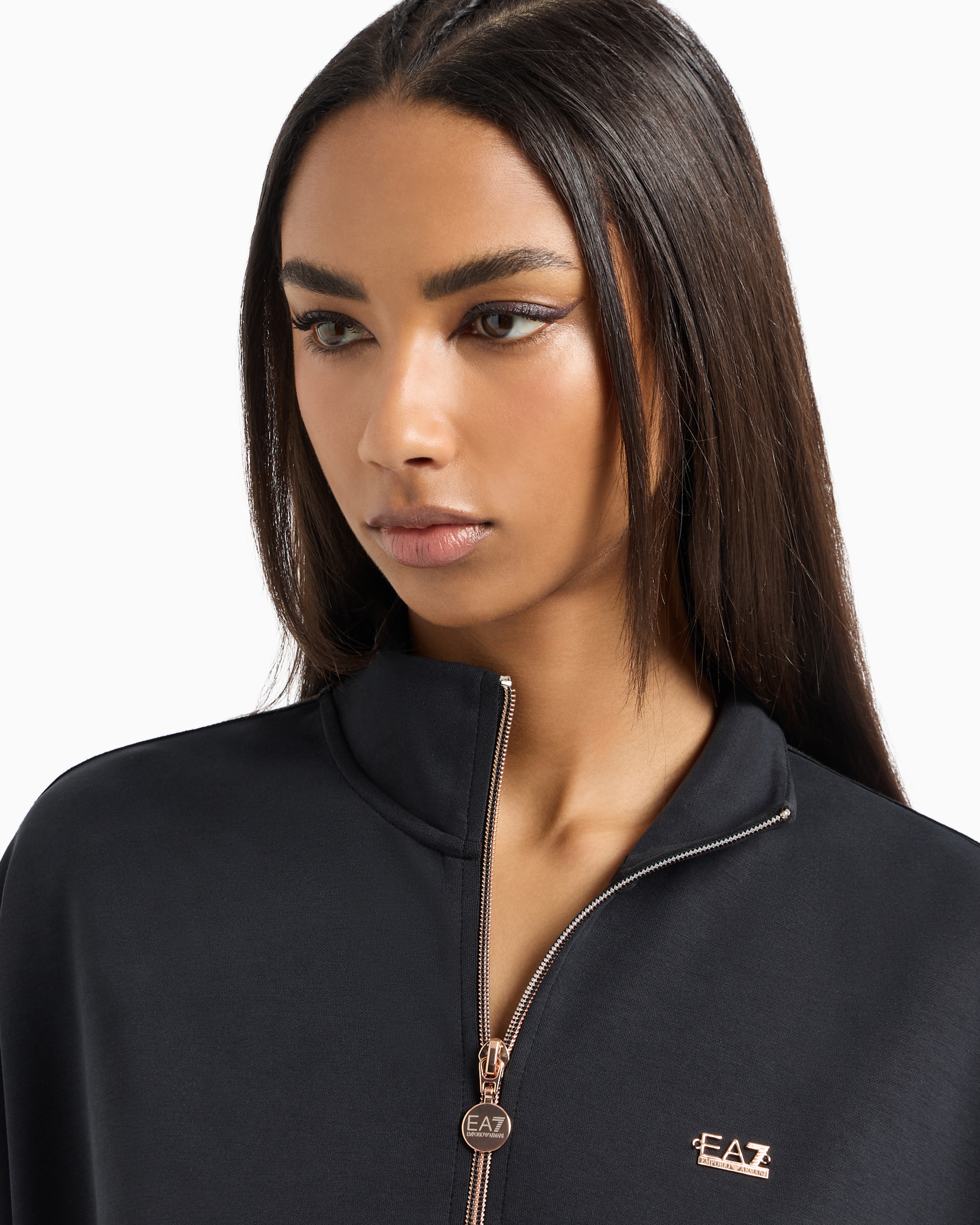 Ea7 Official Store Sweatshirts Mit Reissverschluss In Schwarz