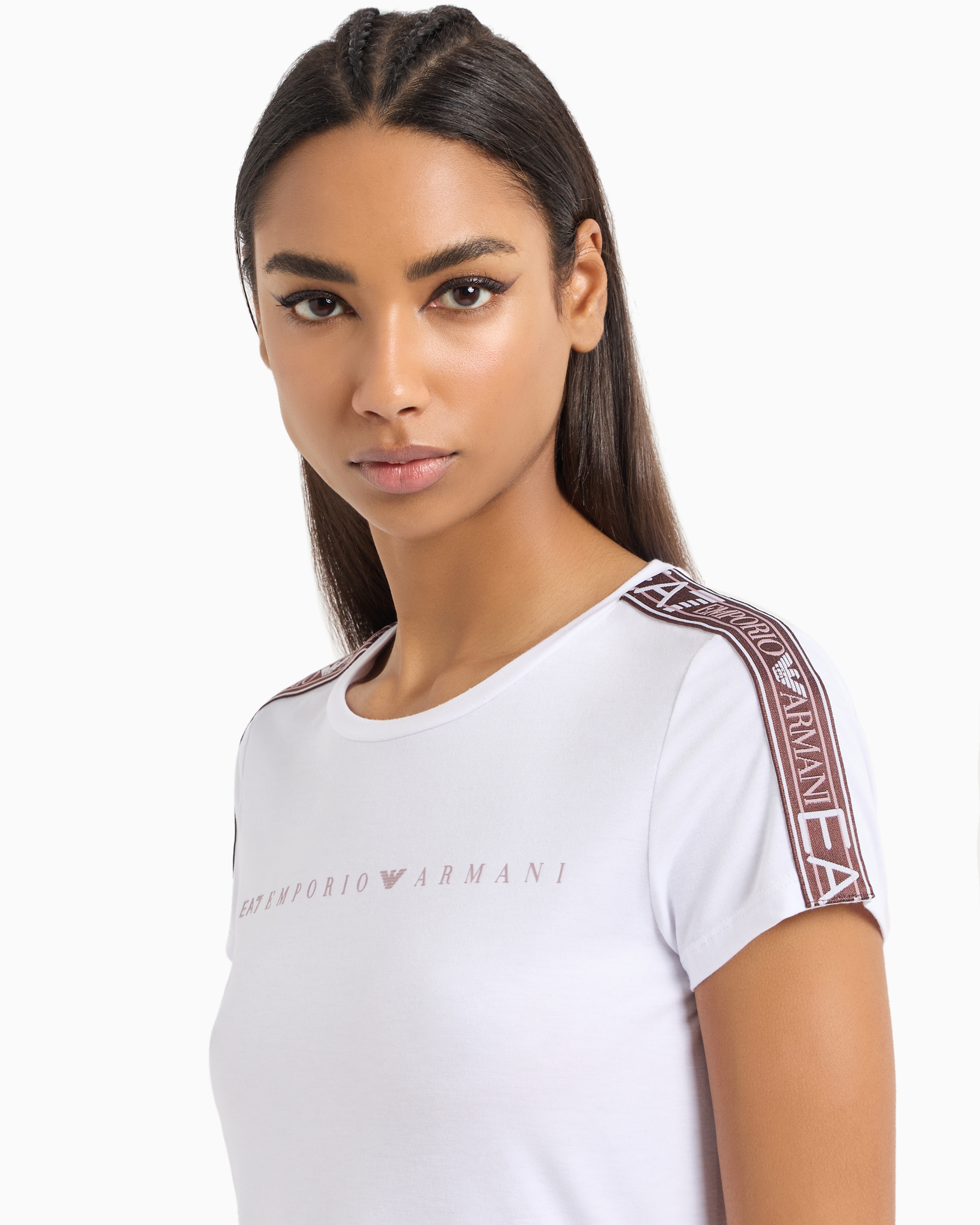 Shop Ea7 Dynamic Athlete Crew-neck T-shirt In Natural Ventus7 Technical Fabric In White