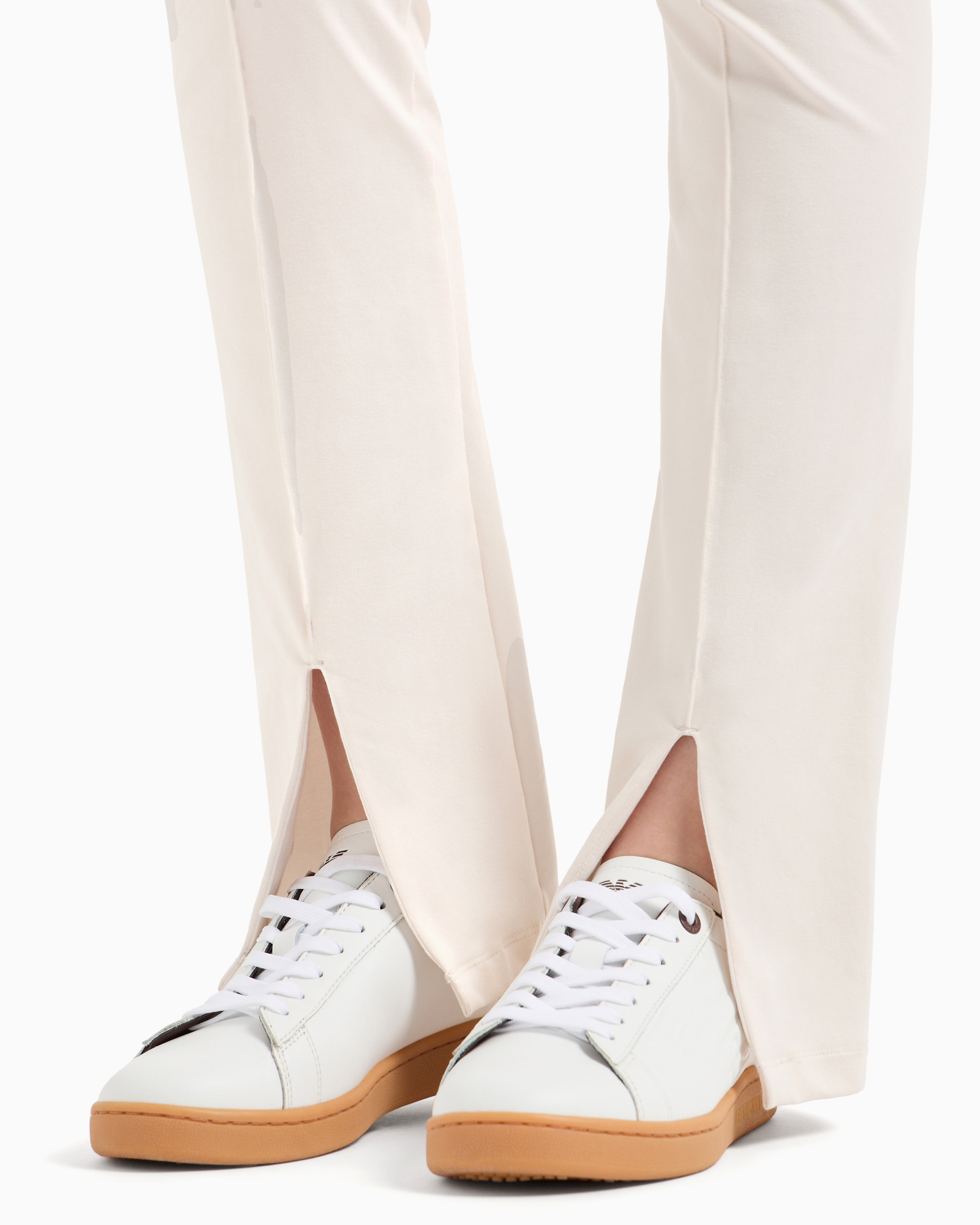Ea7 Official Store Precious Stretch-cotton Leggings In White