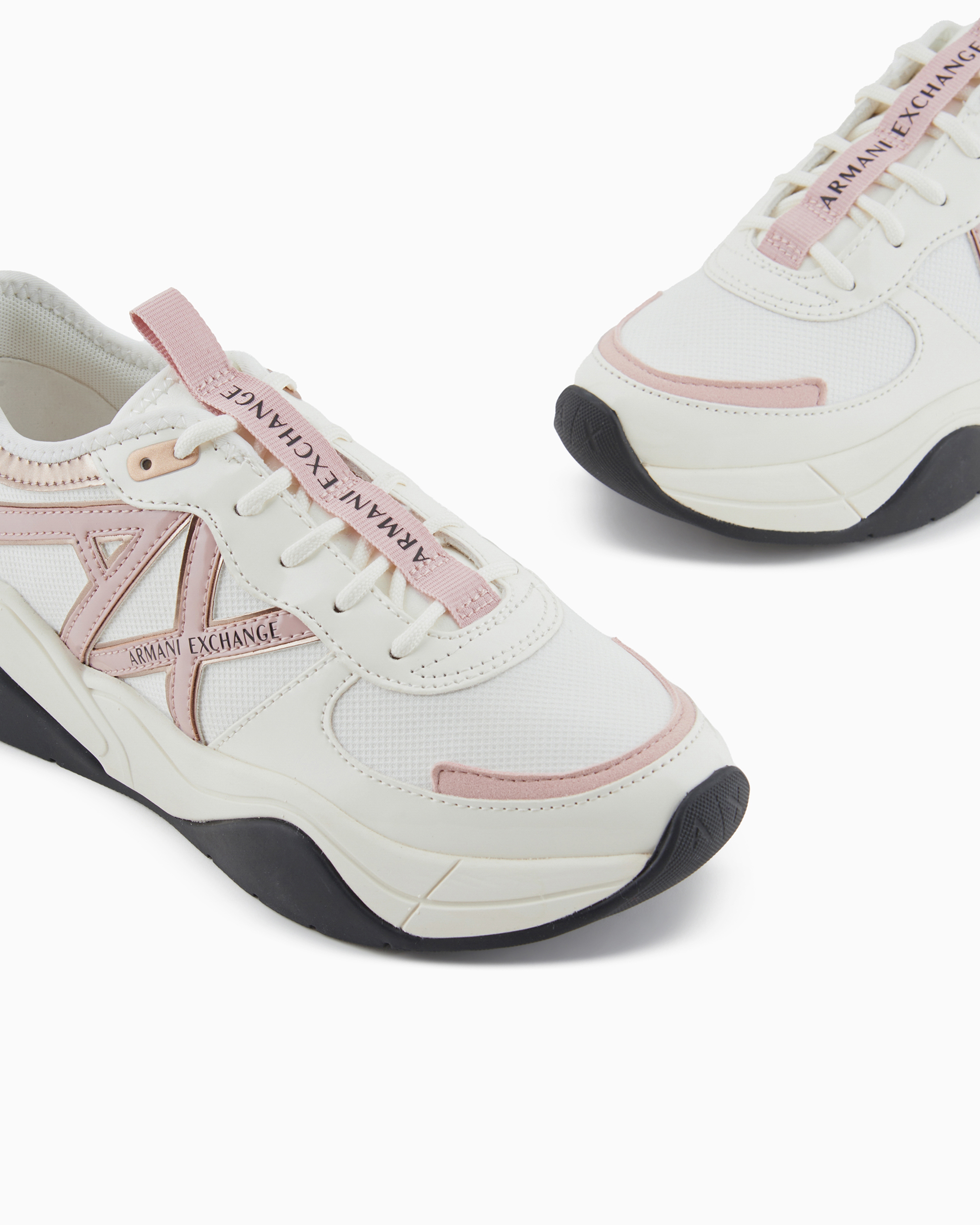 Shop Armani Exchange Chunky Sneakers With Logo In Pink