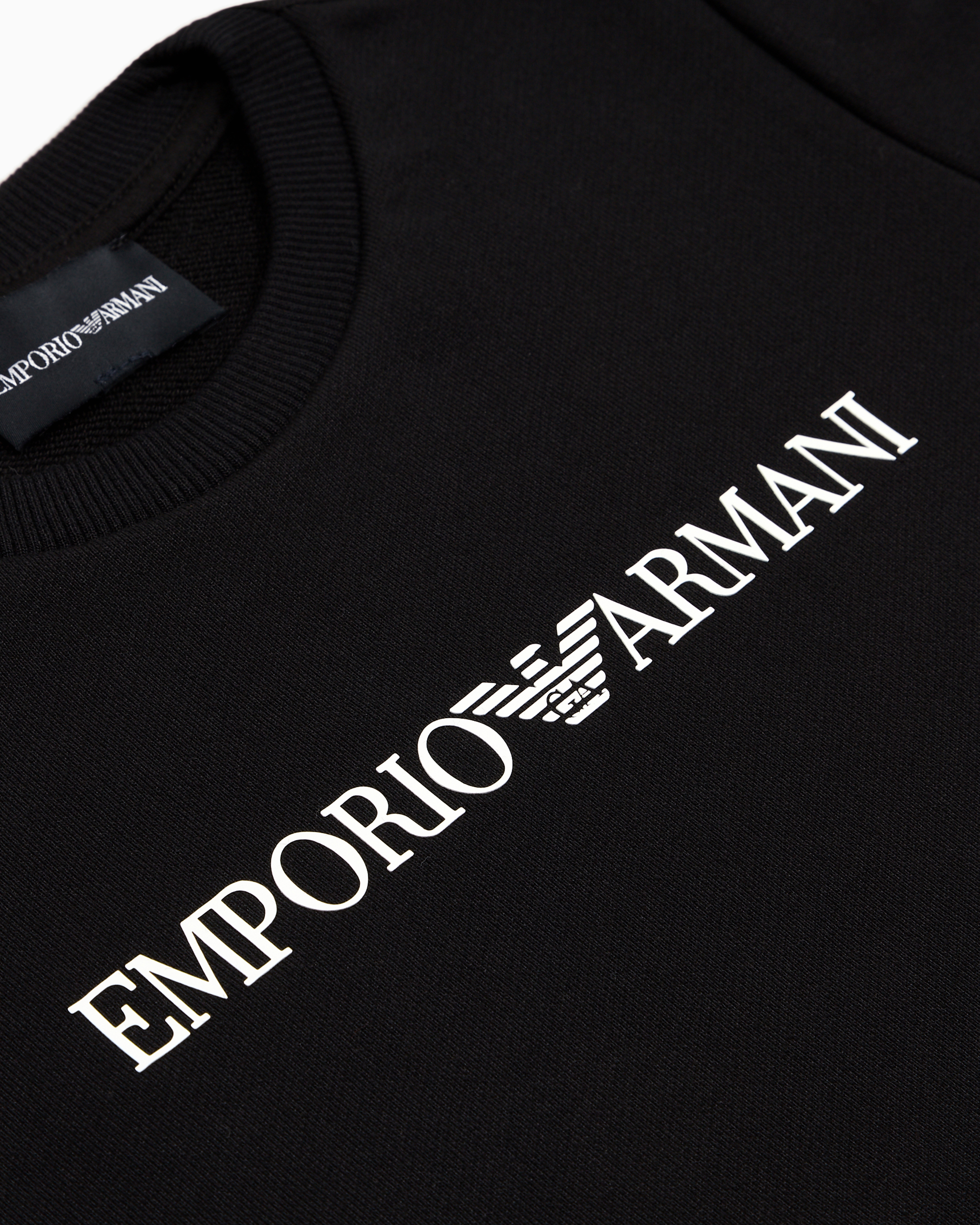 Emporio Armani Modal-blend Logo Sweatshirt In Black