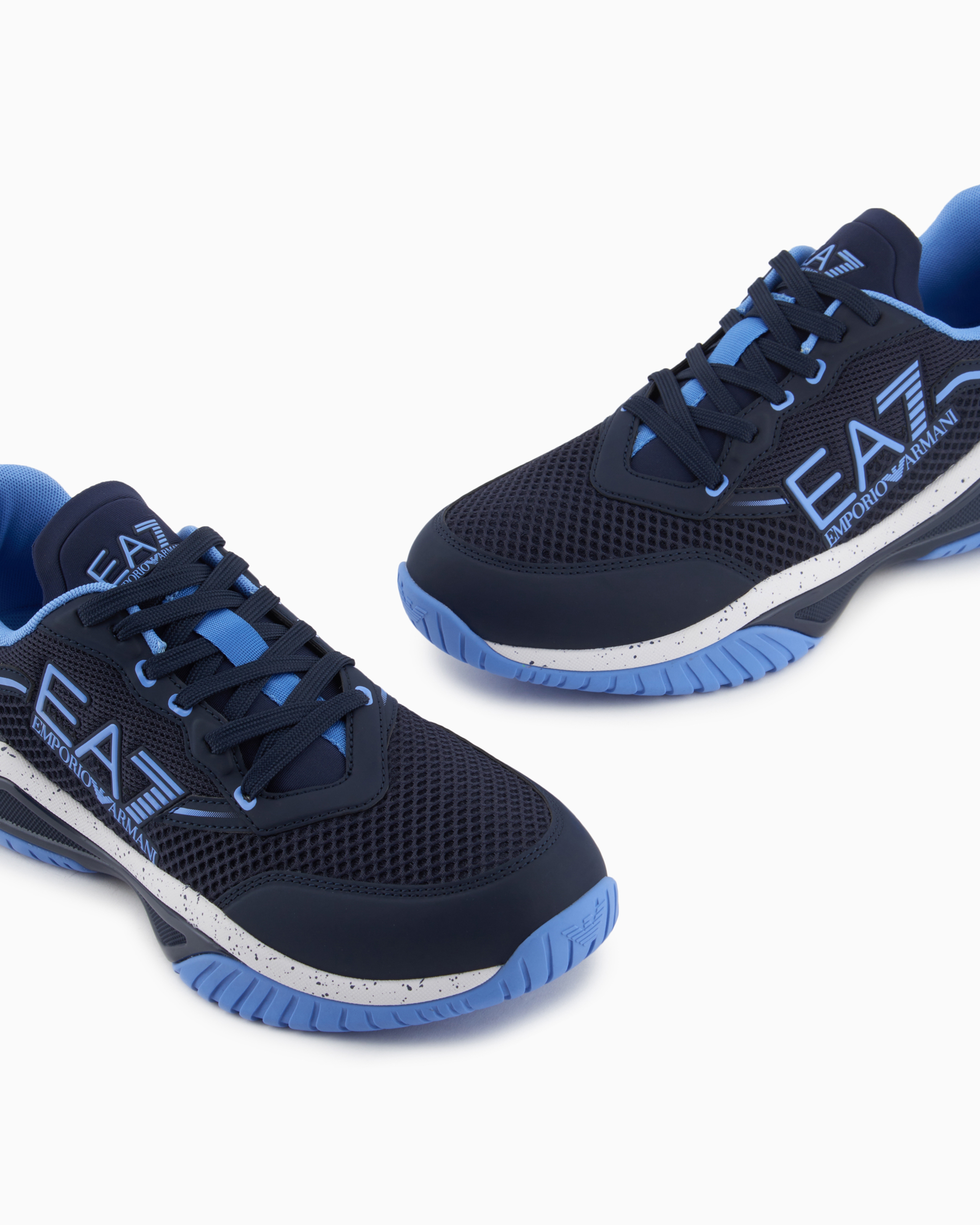 Shop Ea7 Padel Hard Sneakers In Navy_blue