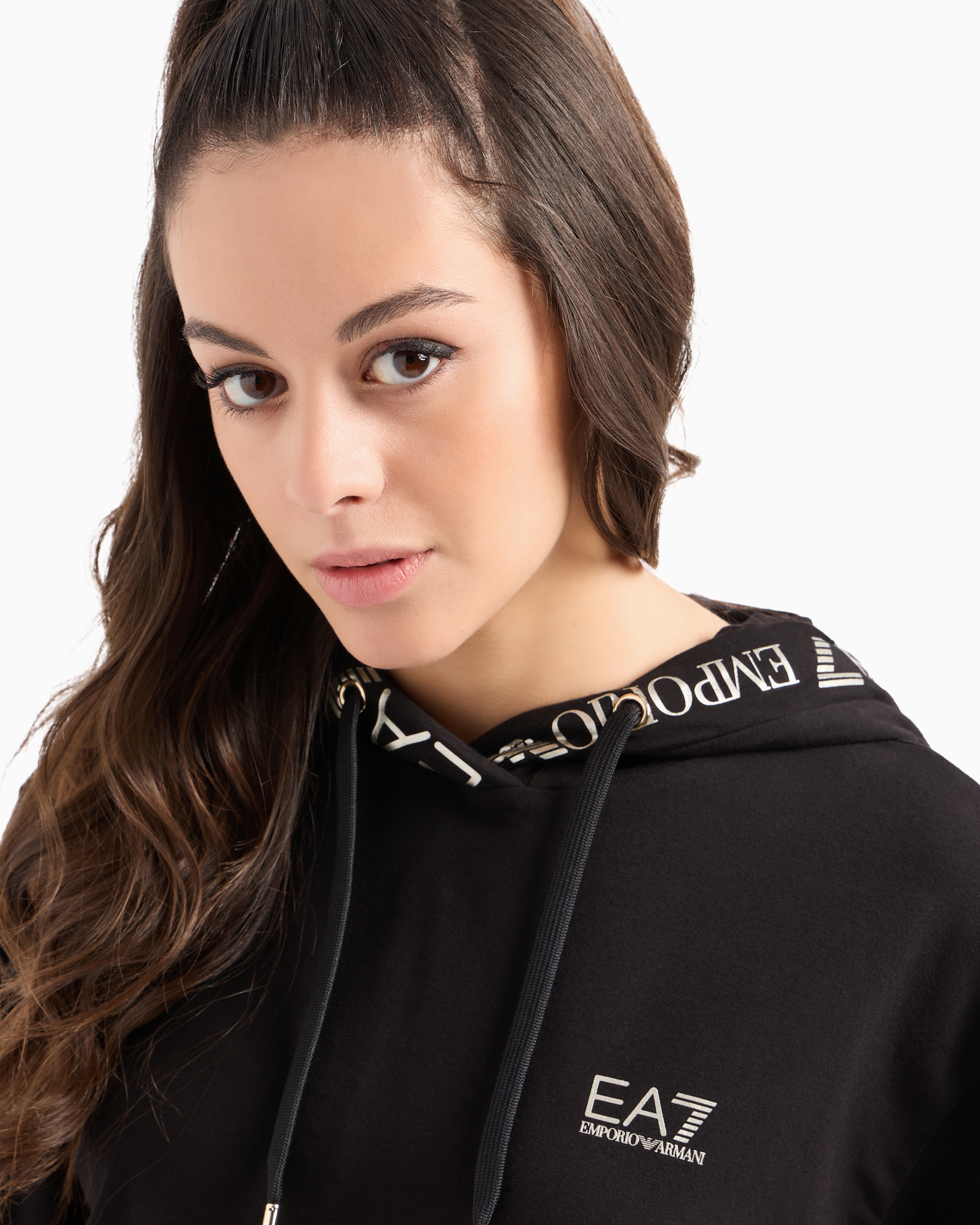 Shop Ea7 Stretch-cotton Tracksuit With Logo Tape Detail In Black