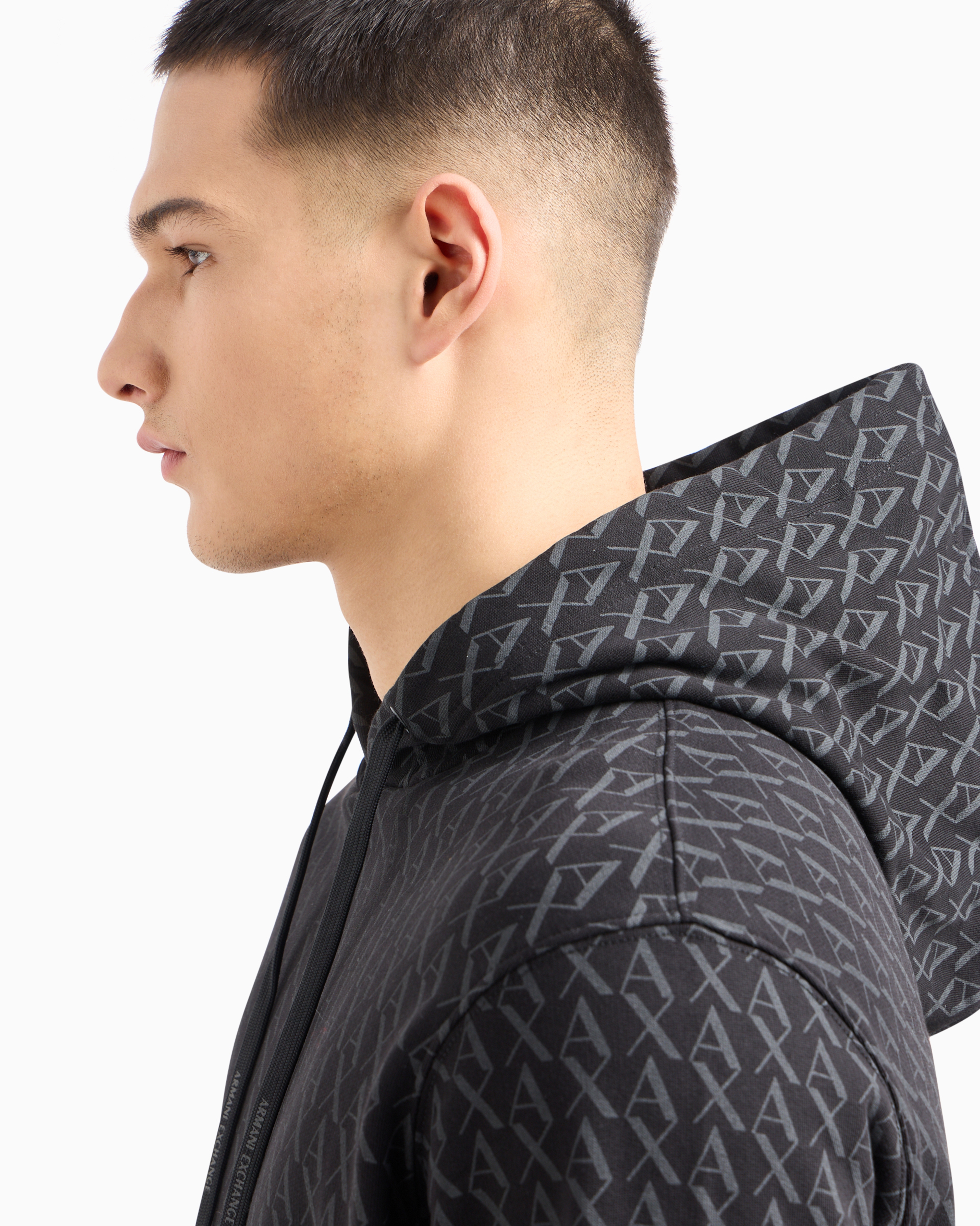 Armani Exchange French Terry Sweatshirt In Black