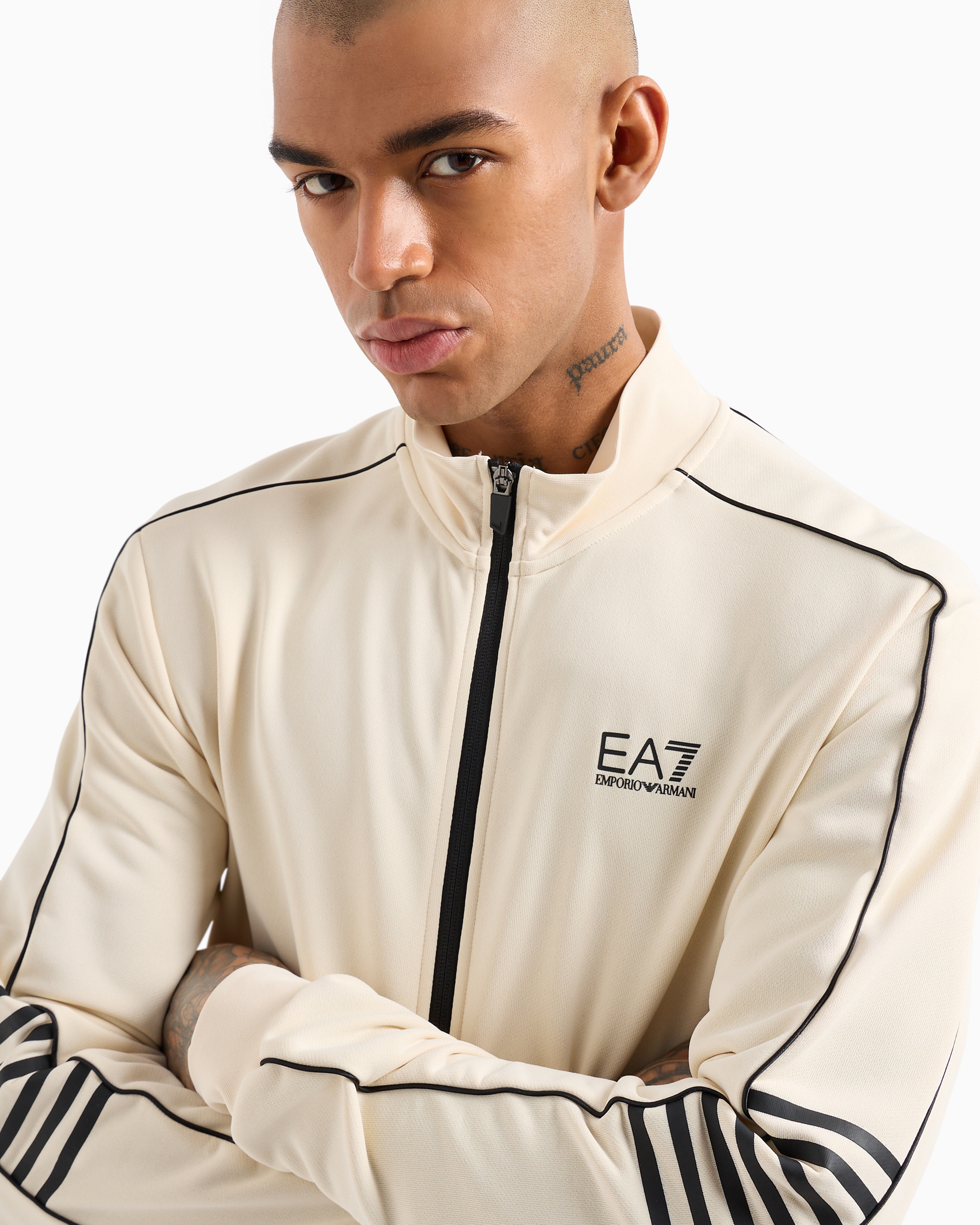 Shop Ea7 Technical-fabric Core Identity Tracksuit In White