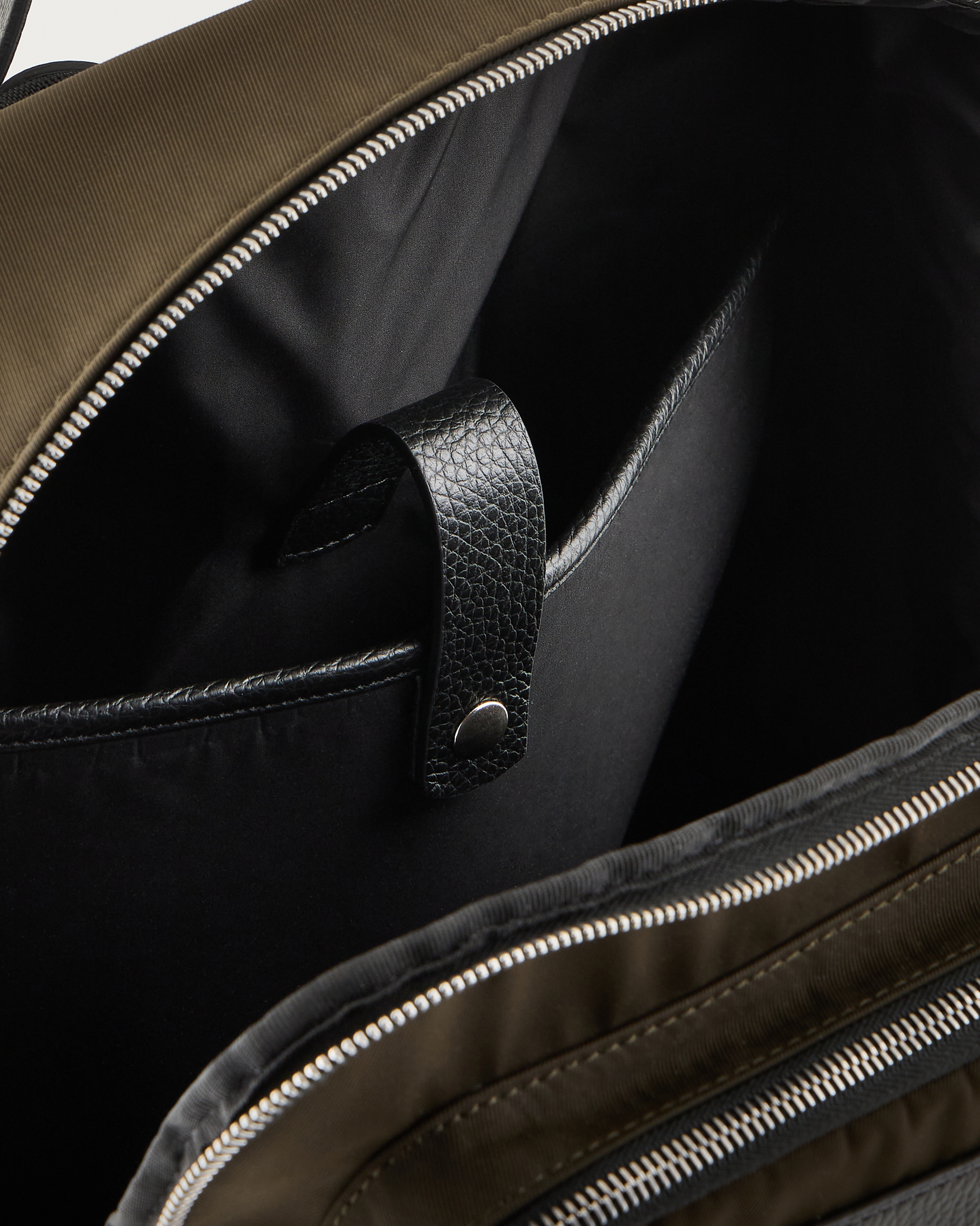 Giorgio Armani Official Store Asv Nylon And Pebbled-leather Backpack In Military Green