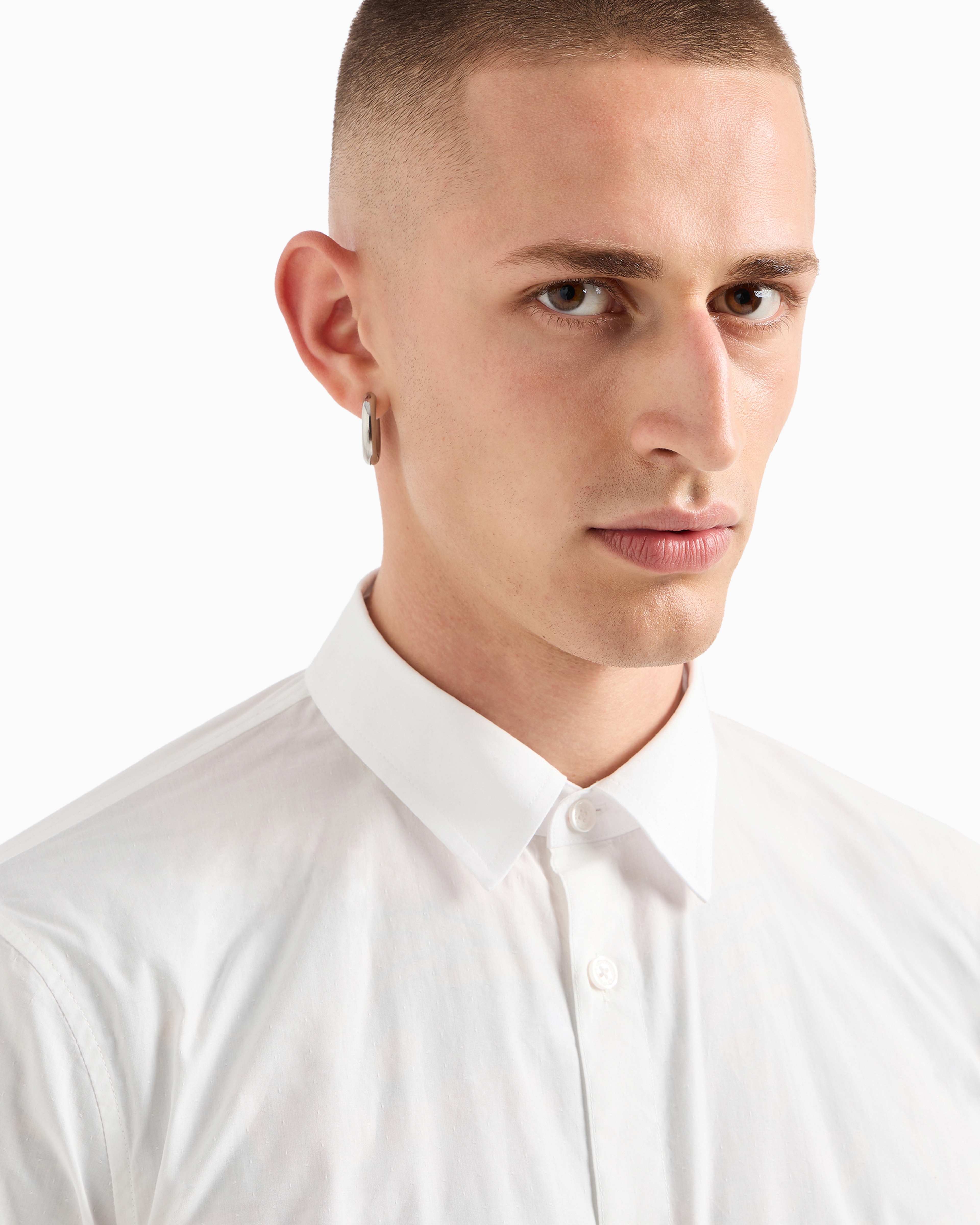 Regular fit cotton dobby shirt