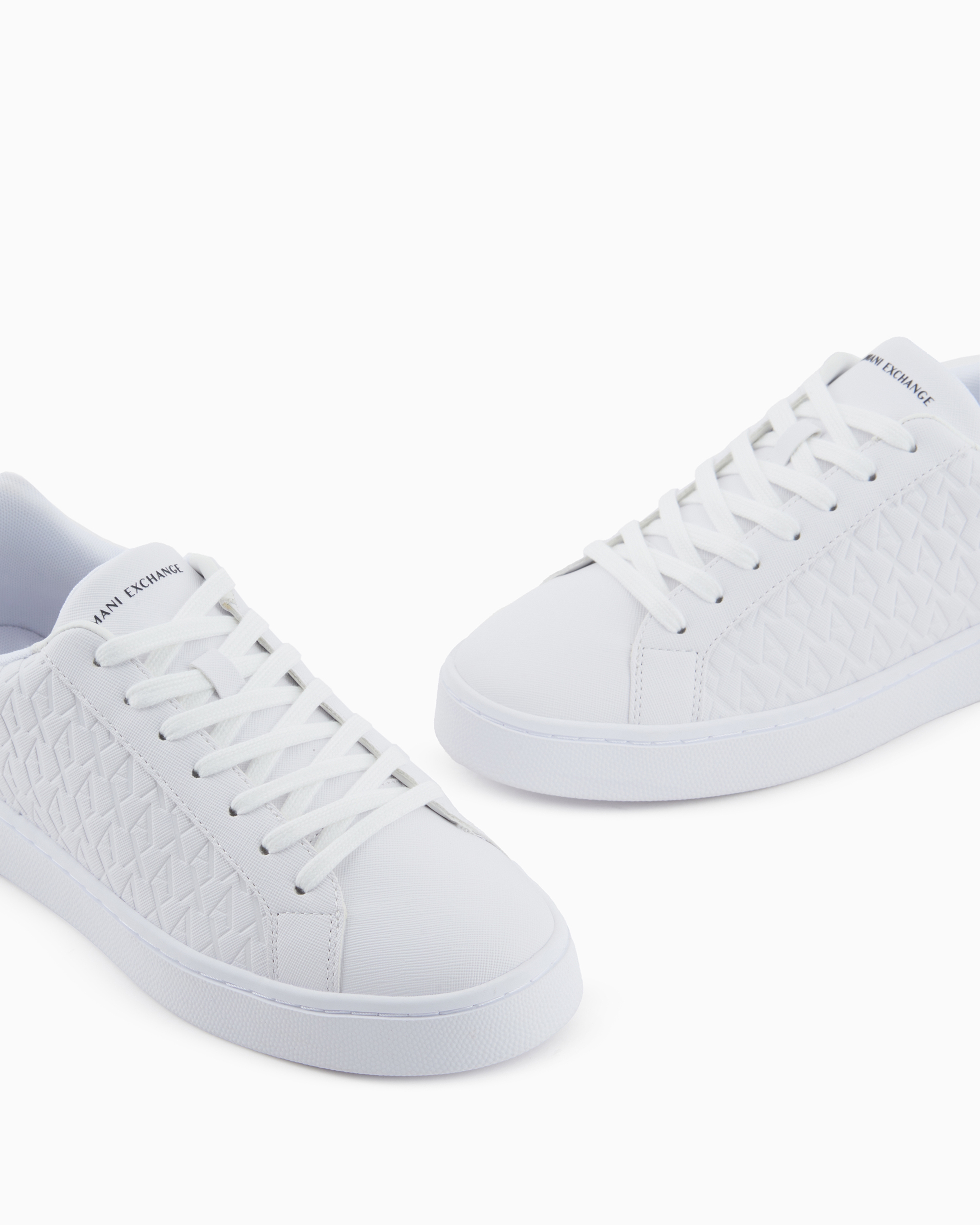 Armani Exchange Quilted Sneakers In White