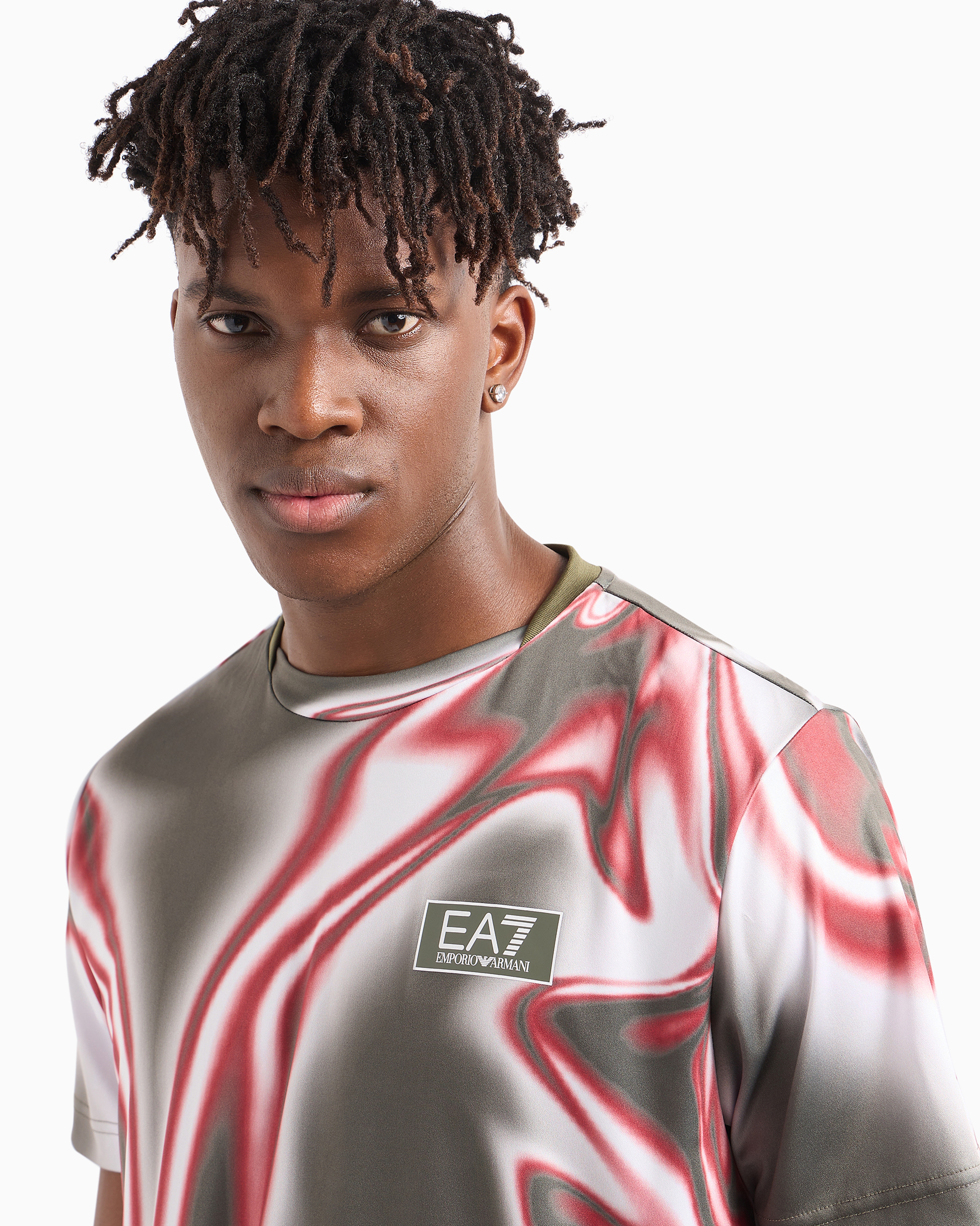Ea7 Official Store Tennis Pro Rundhals-t-shirt Aus Ventus7-funktionsgewebe In Grau