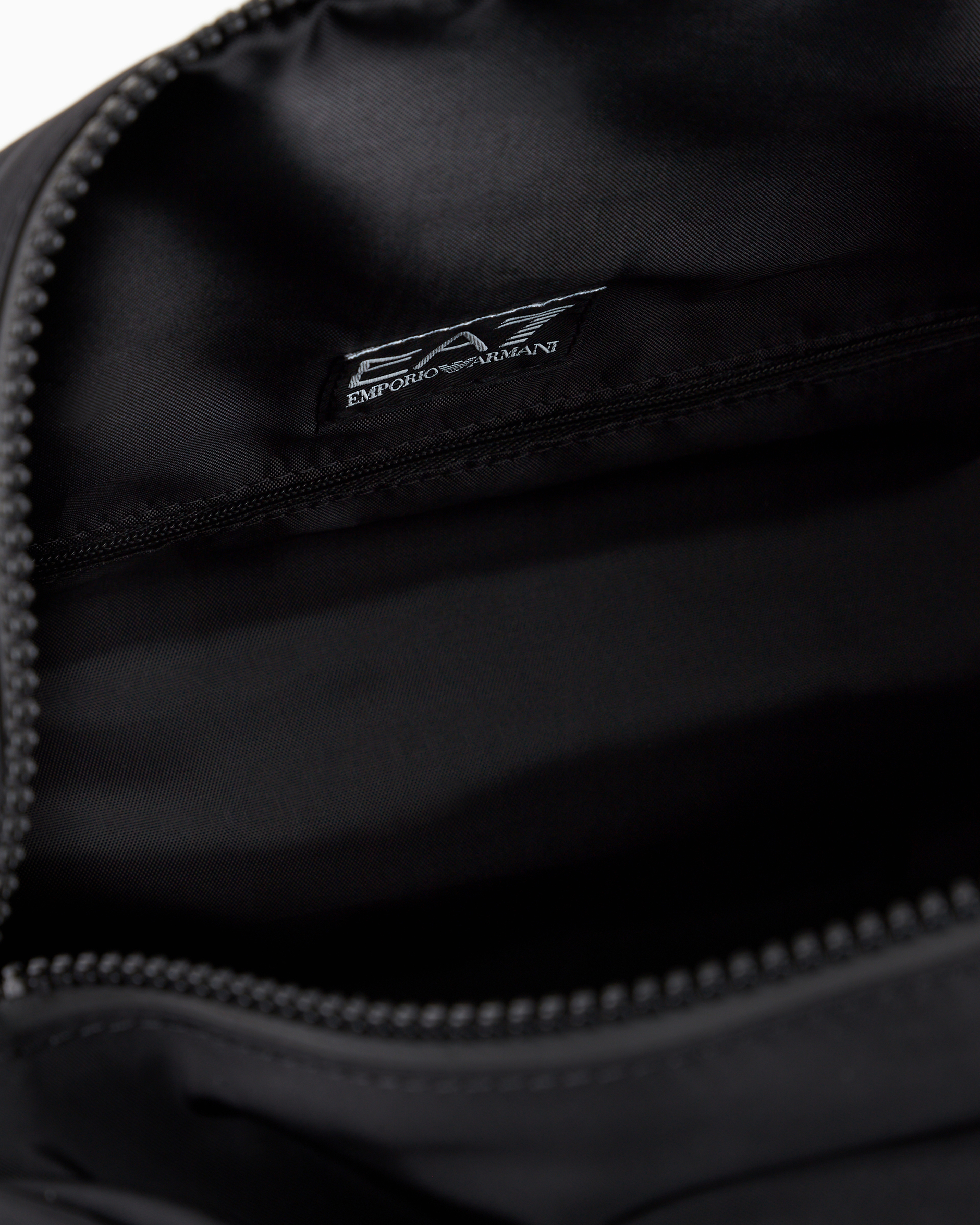 Shop Ea7 Technical-fabric Duffel Bag With Oversized Logo In Deep Black