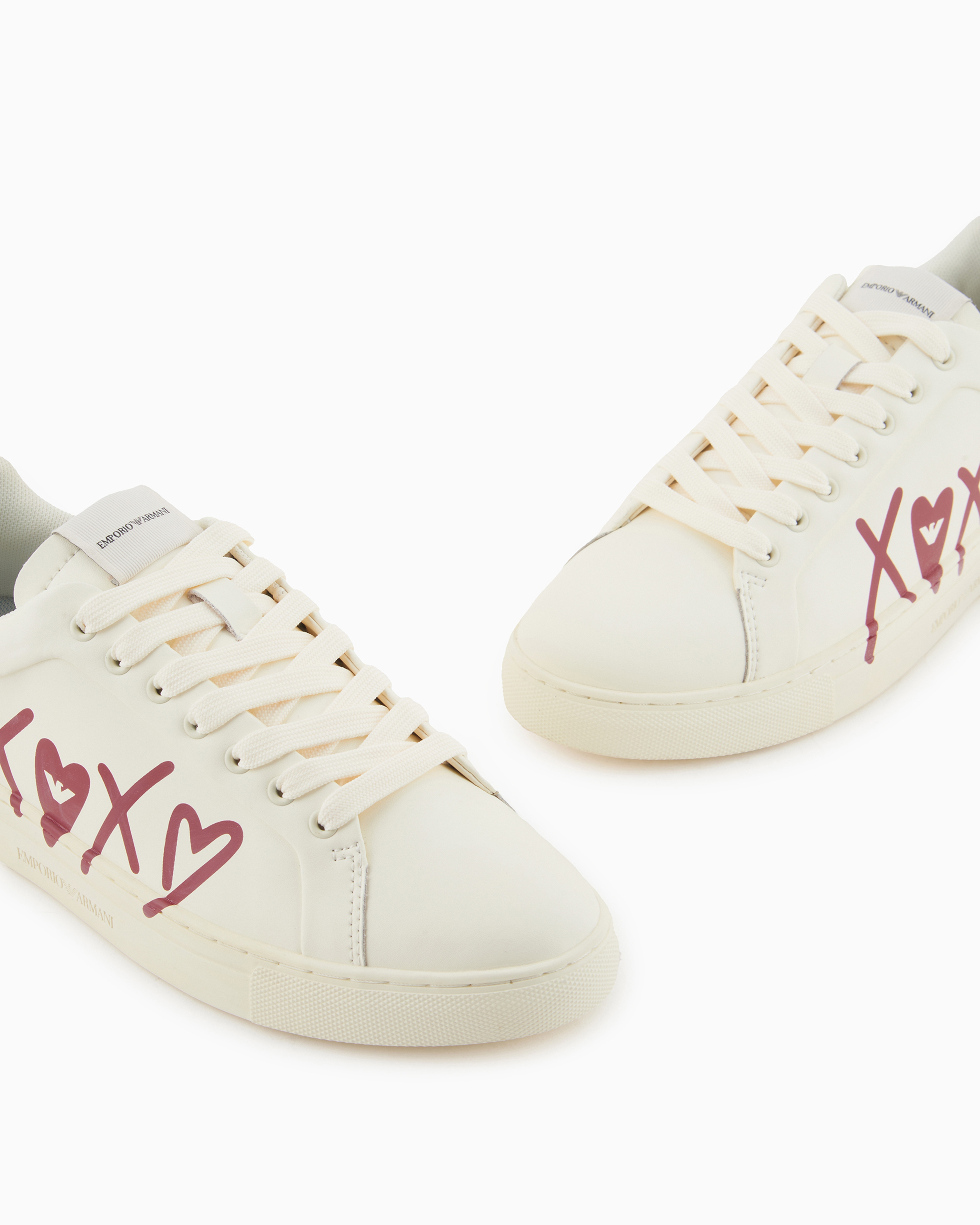 Leather sneakers with XOXO logo | Emporio Armani