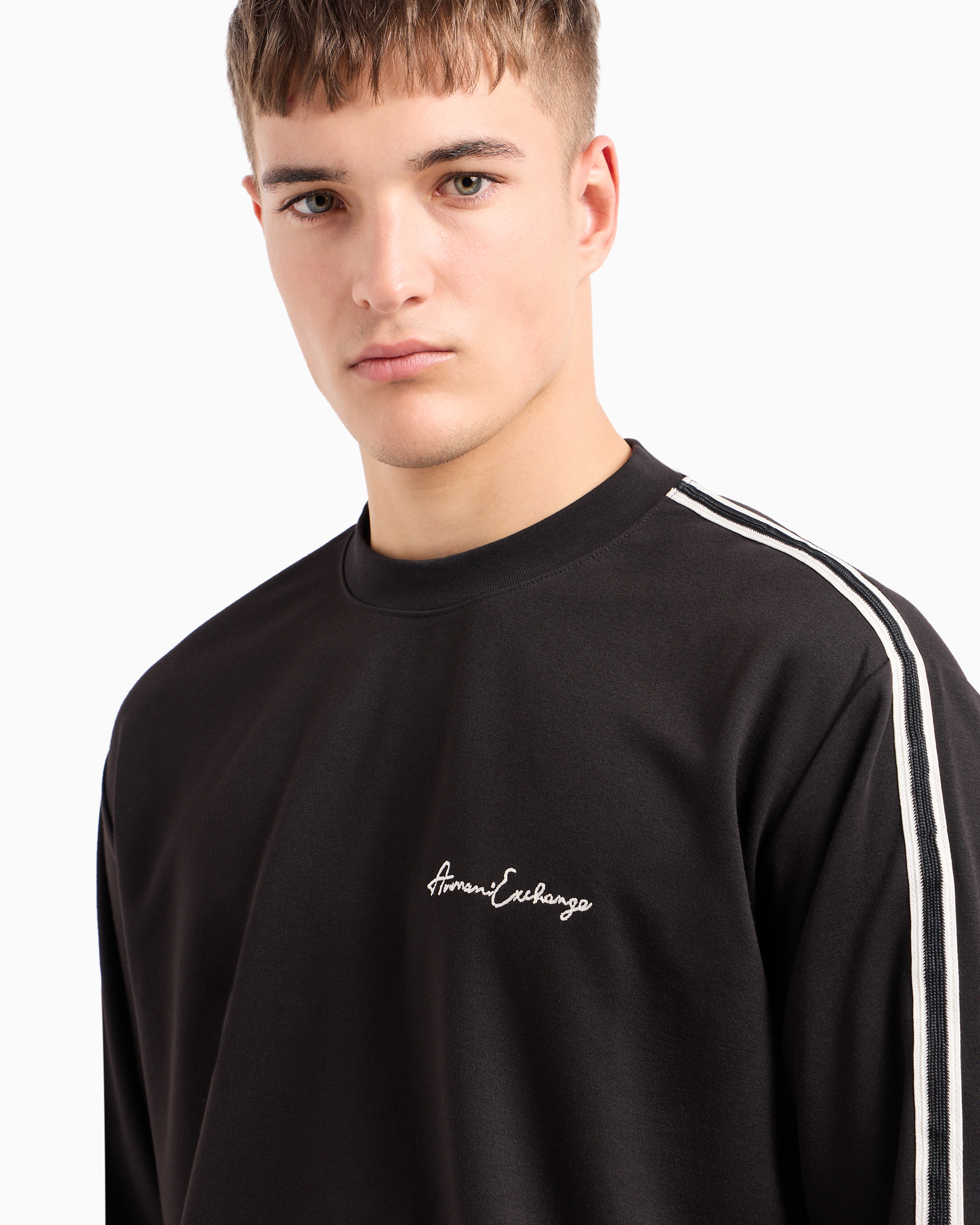 Armani Exchange Official Store Sweatshirts Without Hood In Black