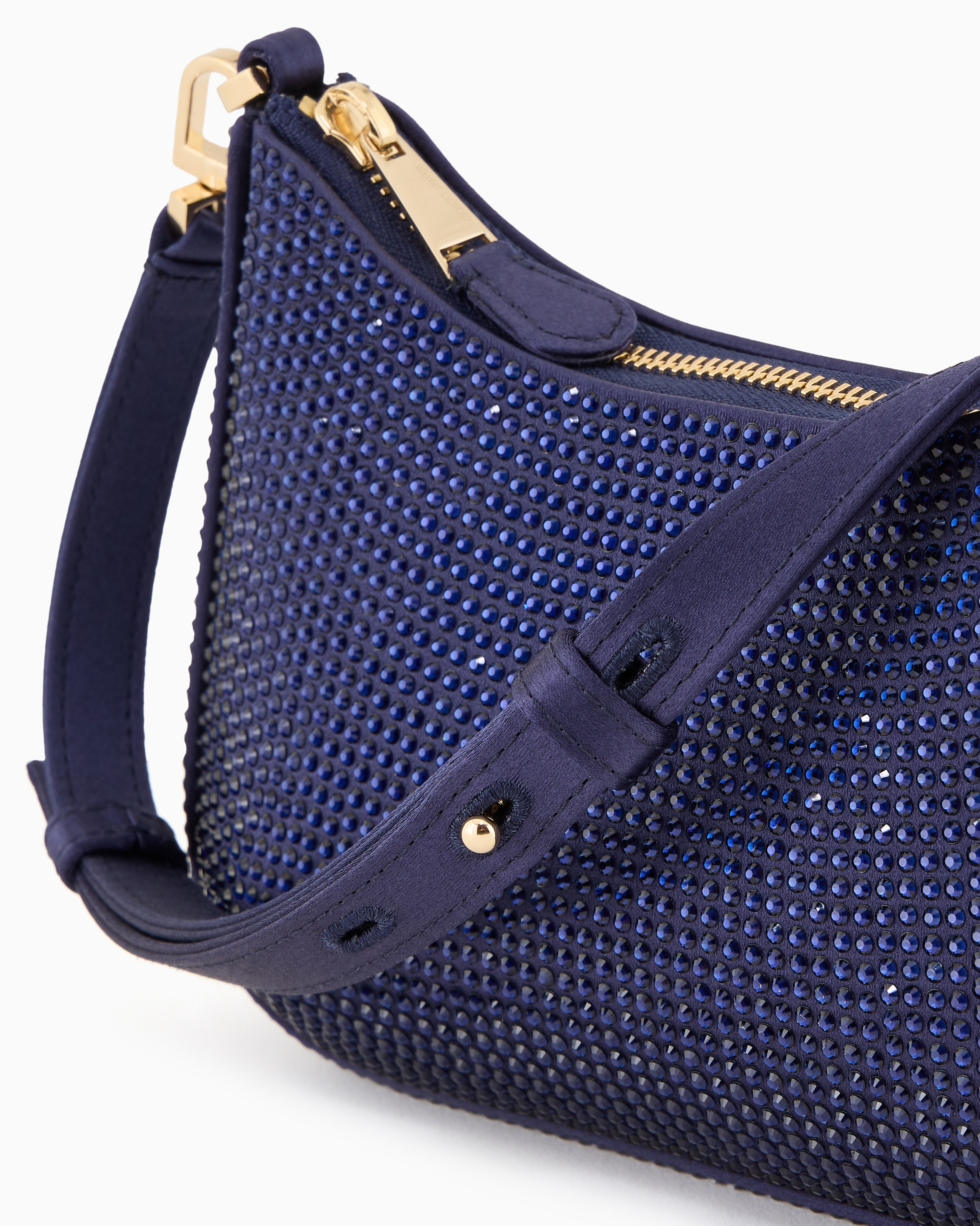 Giorgio Armani Satin And Rhinestone La Prima Mini Handbag In Blue