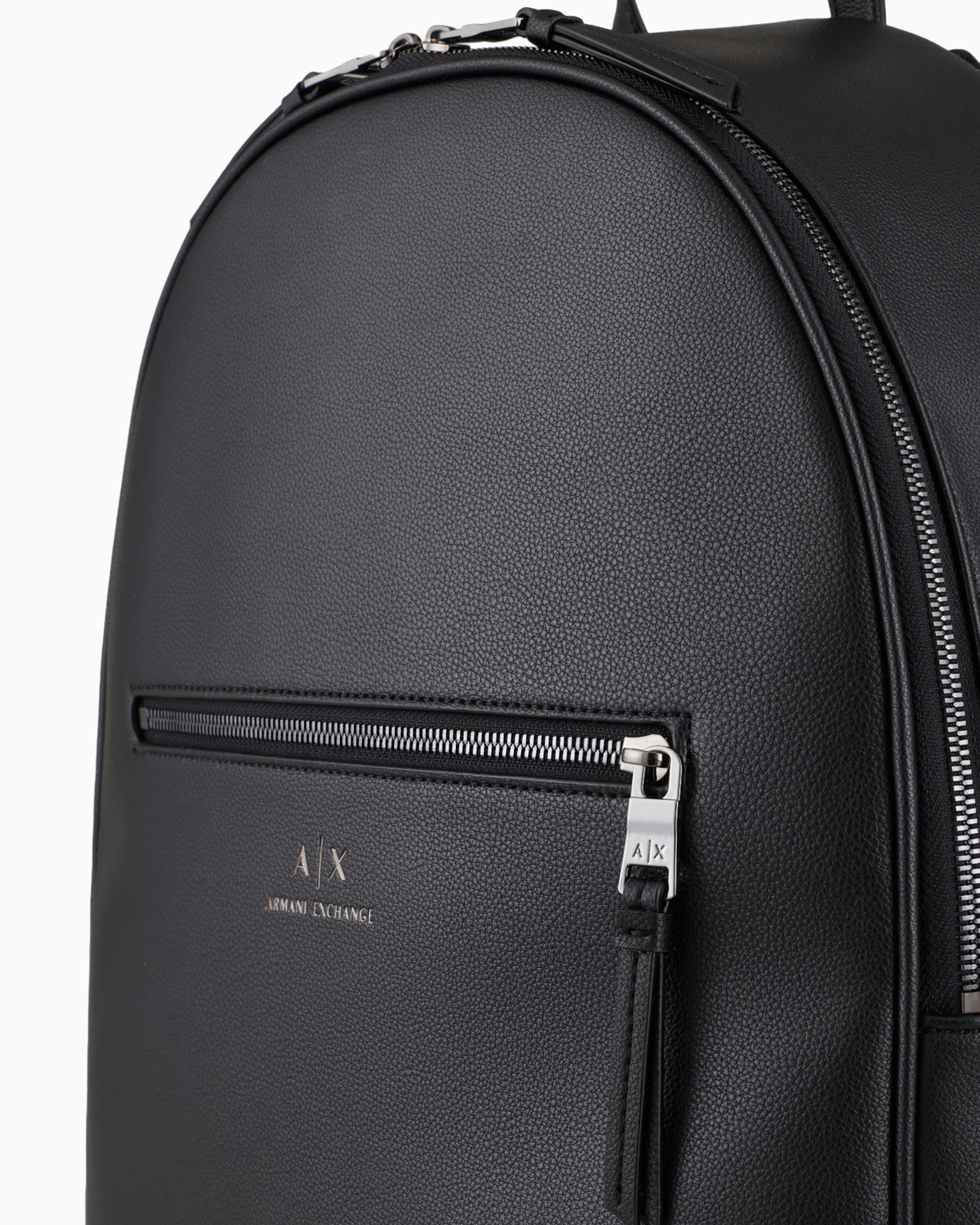 Armani Exchange Zip-pocket Backpack In Black