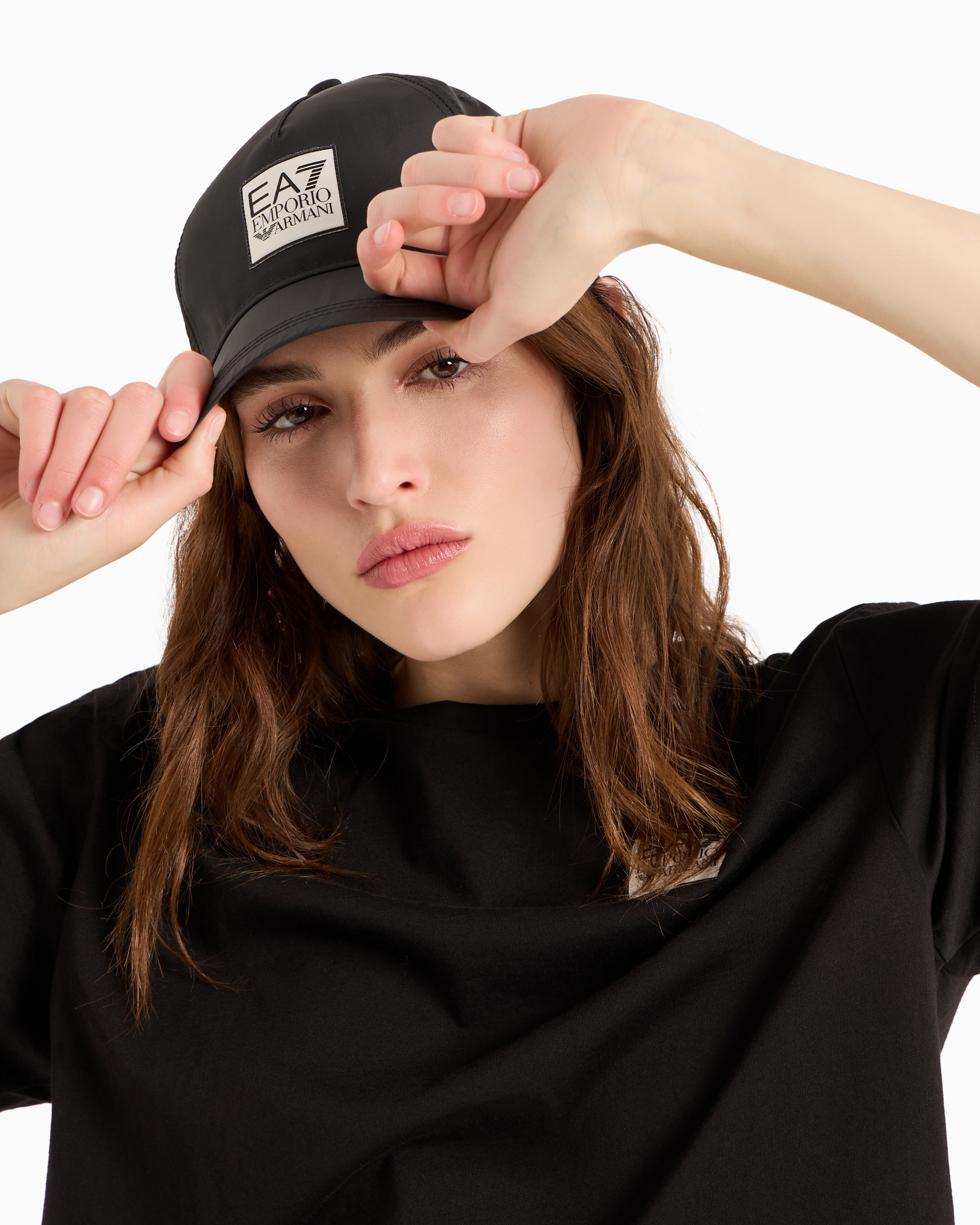 Ea7 Contemporary Sport Recycled Fabric Baseball Cap In Black