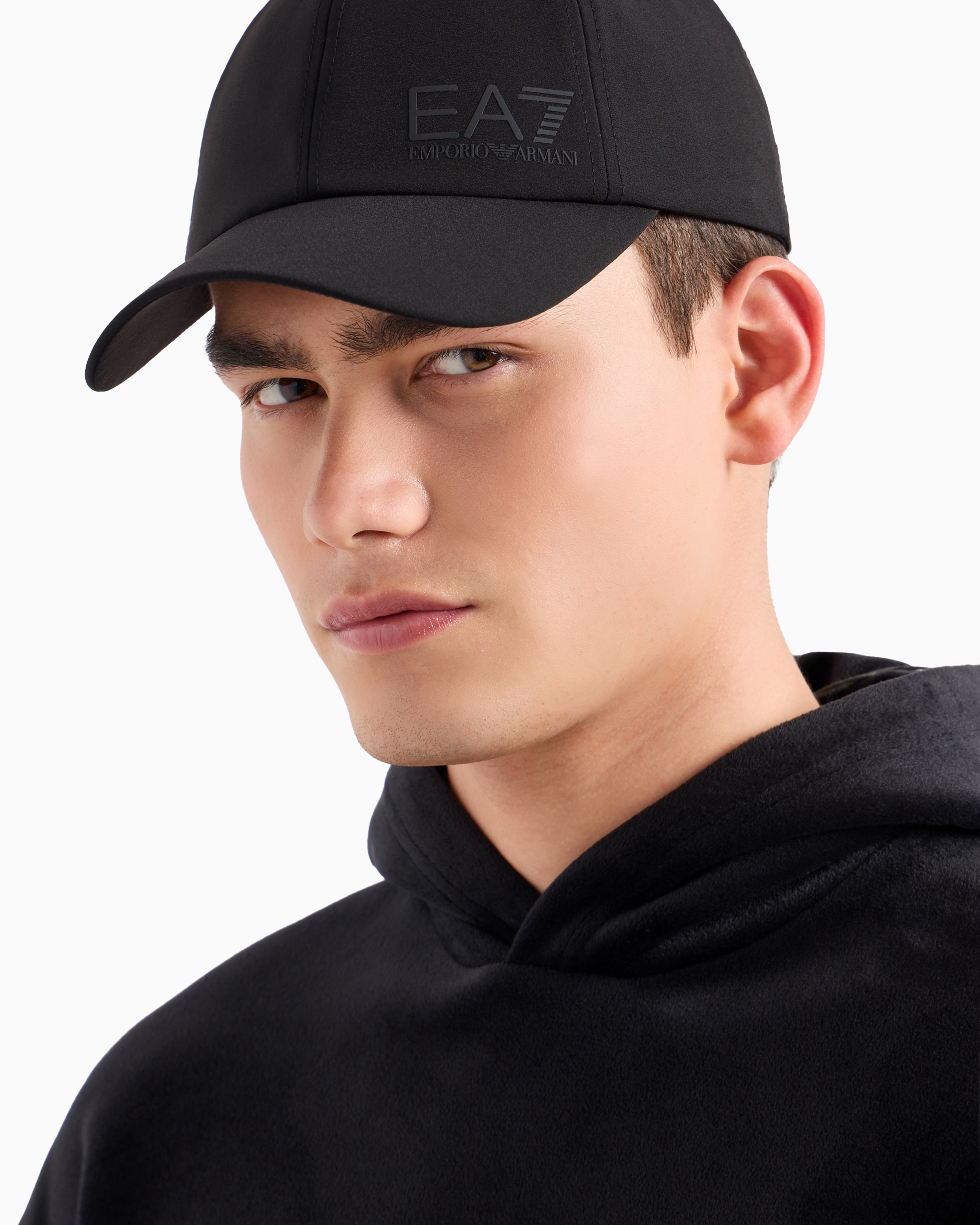 Shop Ea7 Golf Pro Baseball Cap In Technical Fabric In Black