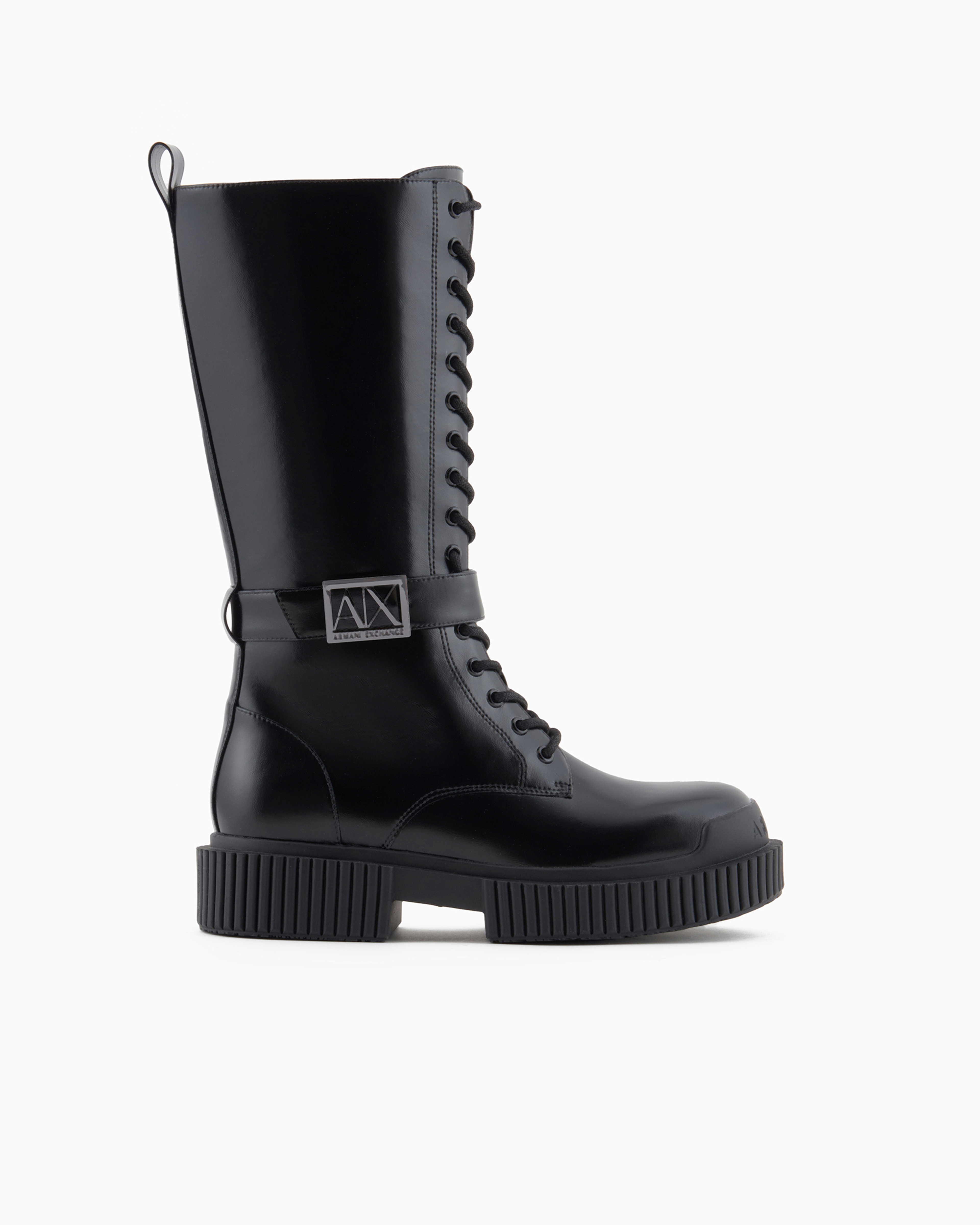 High-top boots with logo strap | Armani Exchange