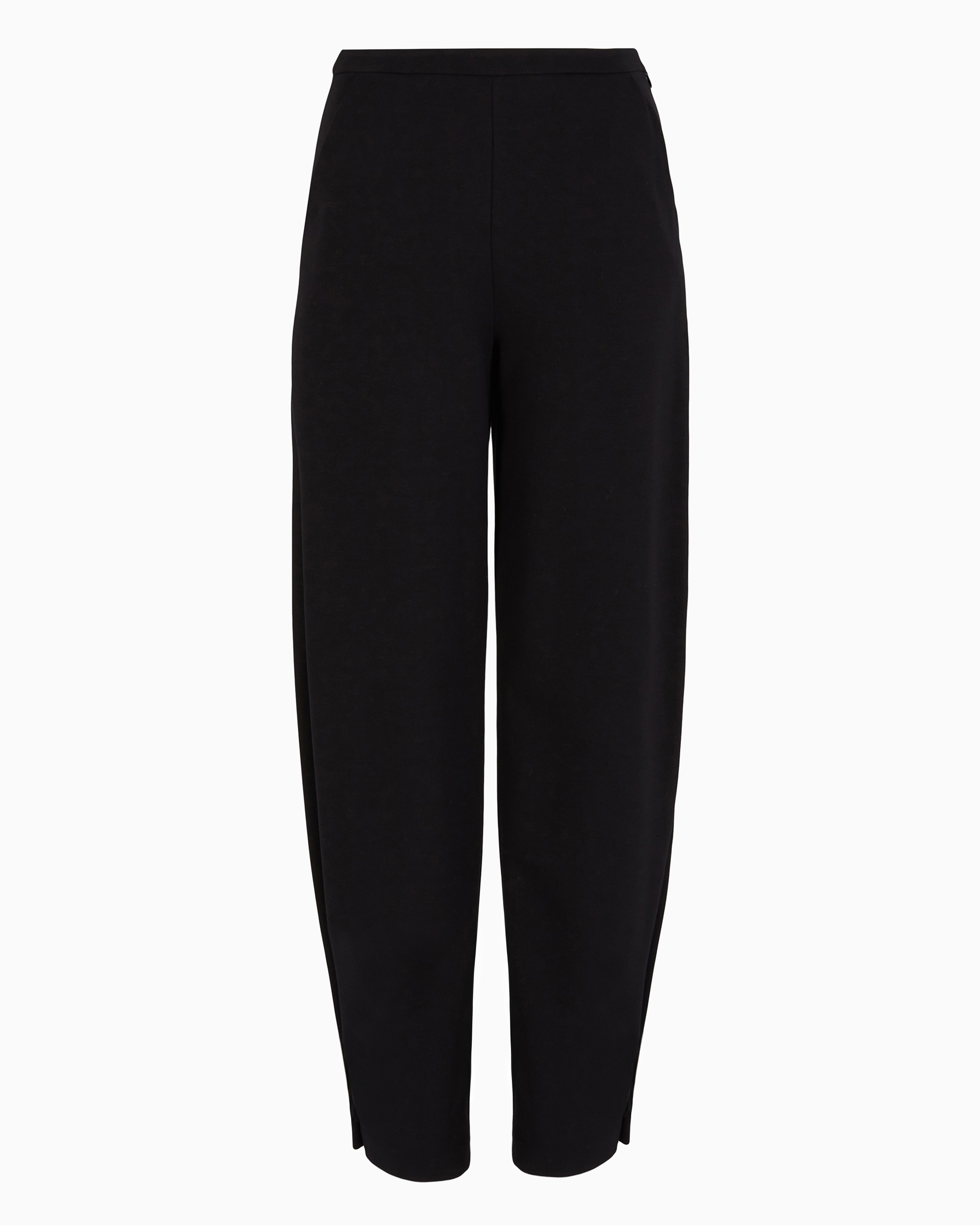 Emporio Armani Official Store Pantalon En Tissu Stretch Point Milano Avec Plis Sur Le Bas In Noir