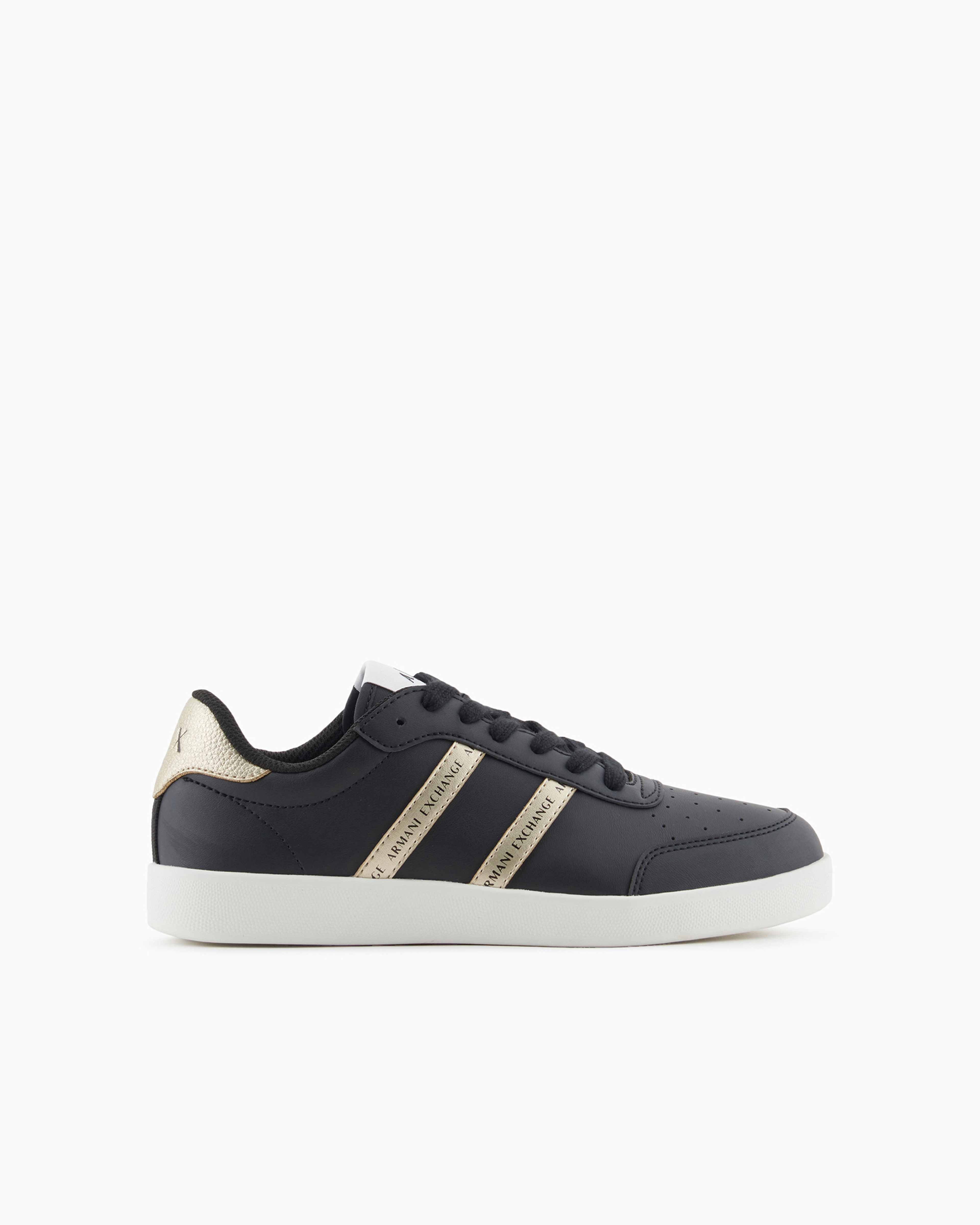 Armani Exchange Official Store Sneakers With Contrasting Side Bands In Black Logo