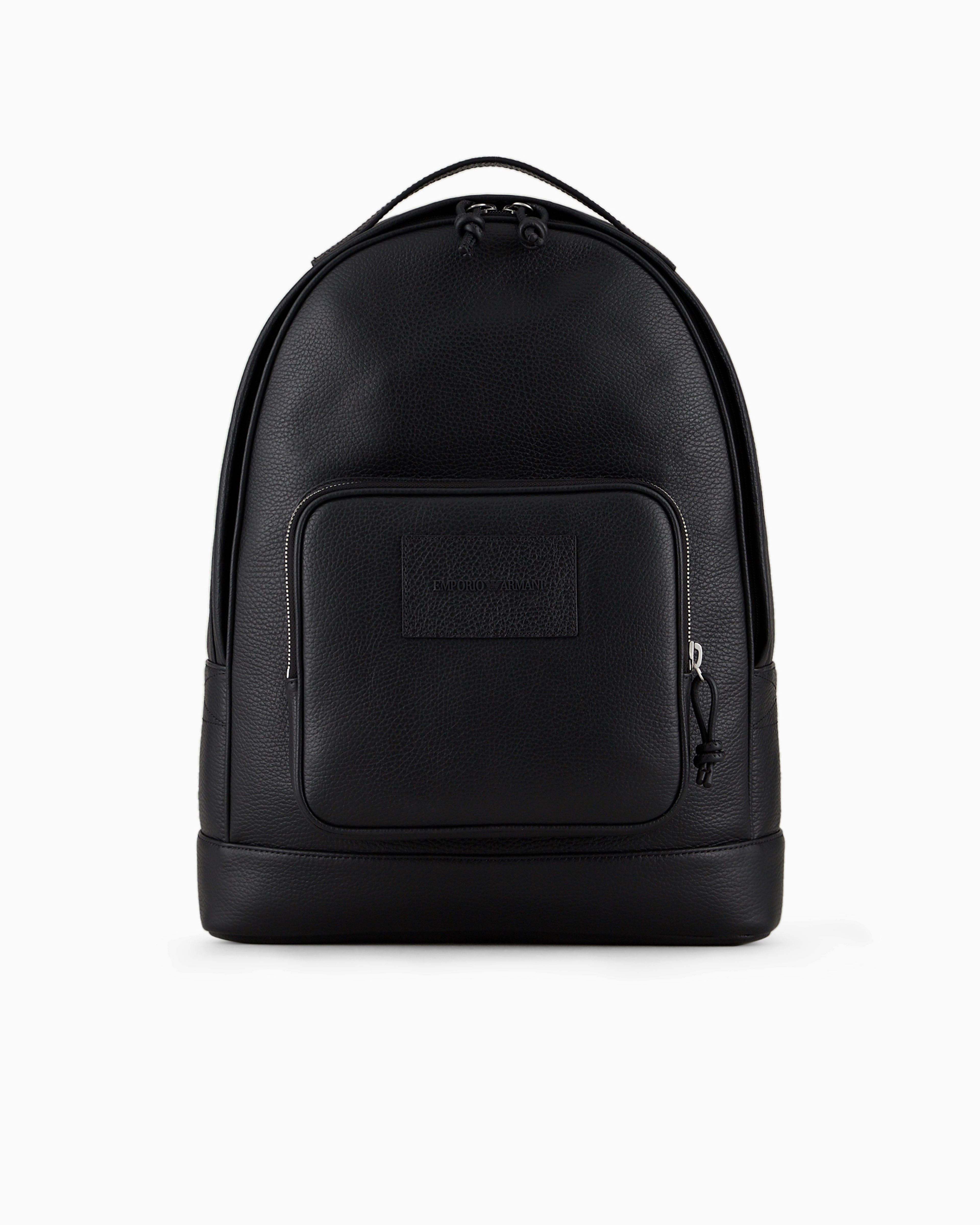 Emporio Armani Tumbled Leather Backpack In Black