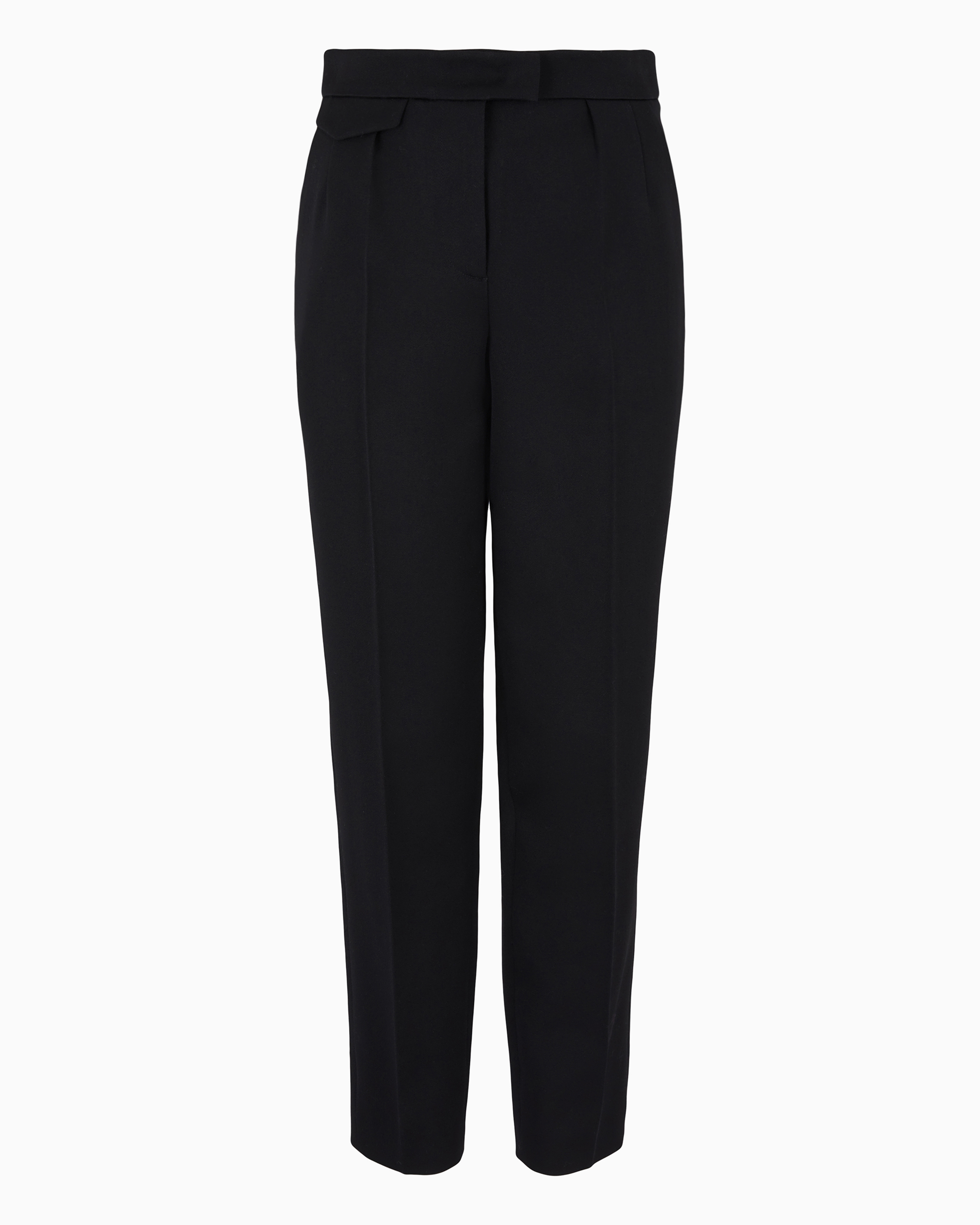 Giorgio Armani Official Store Straight Trousers In Virgin Wool In Black