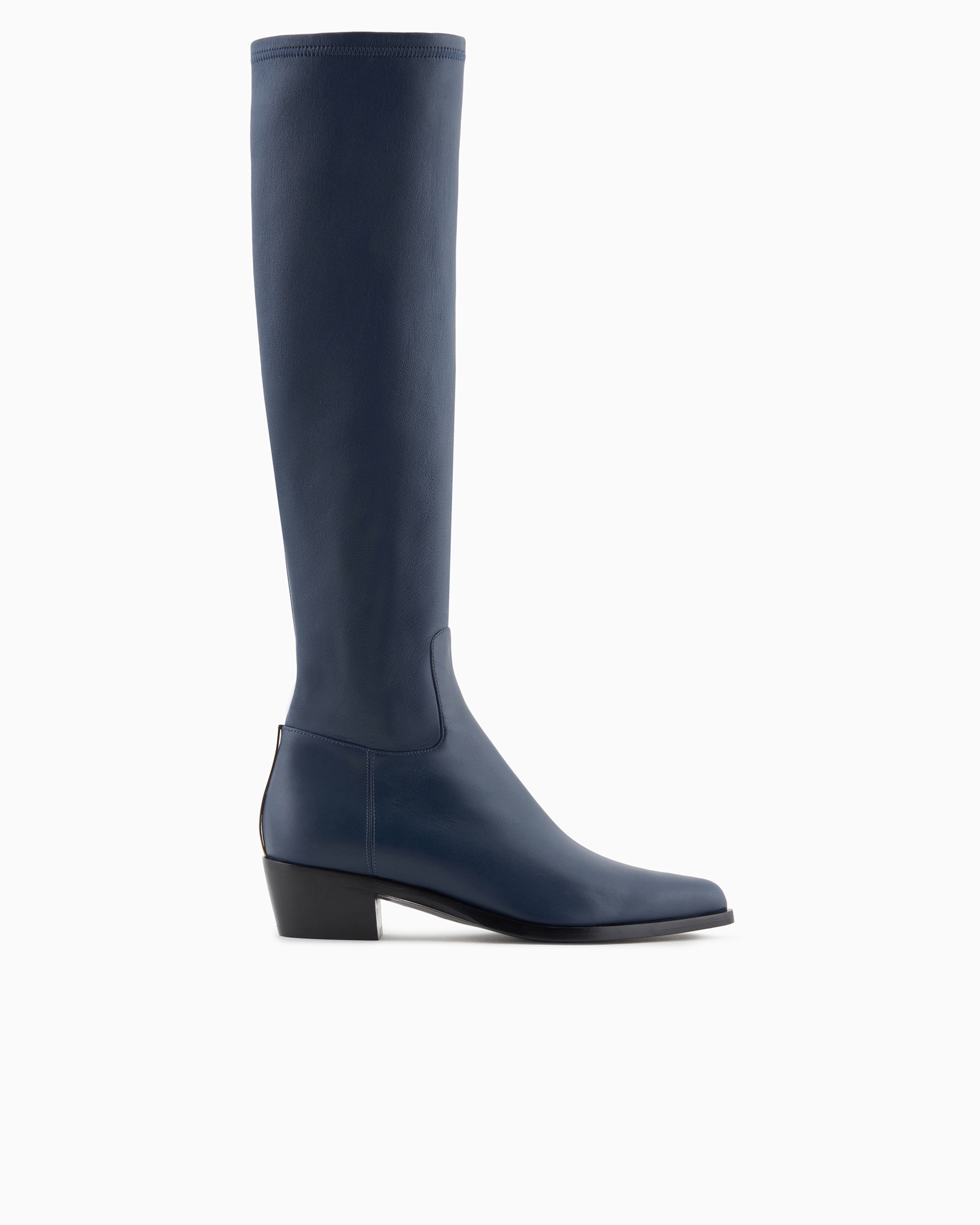 Giorgio Armani Official Store Stretch Nappa-leather Boots In Blue