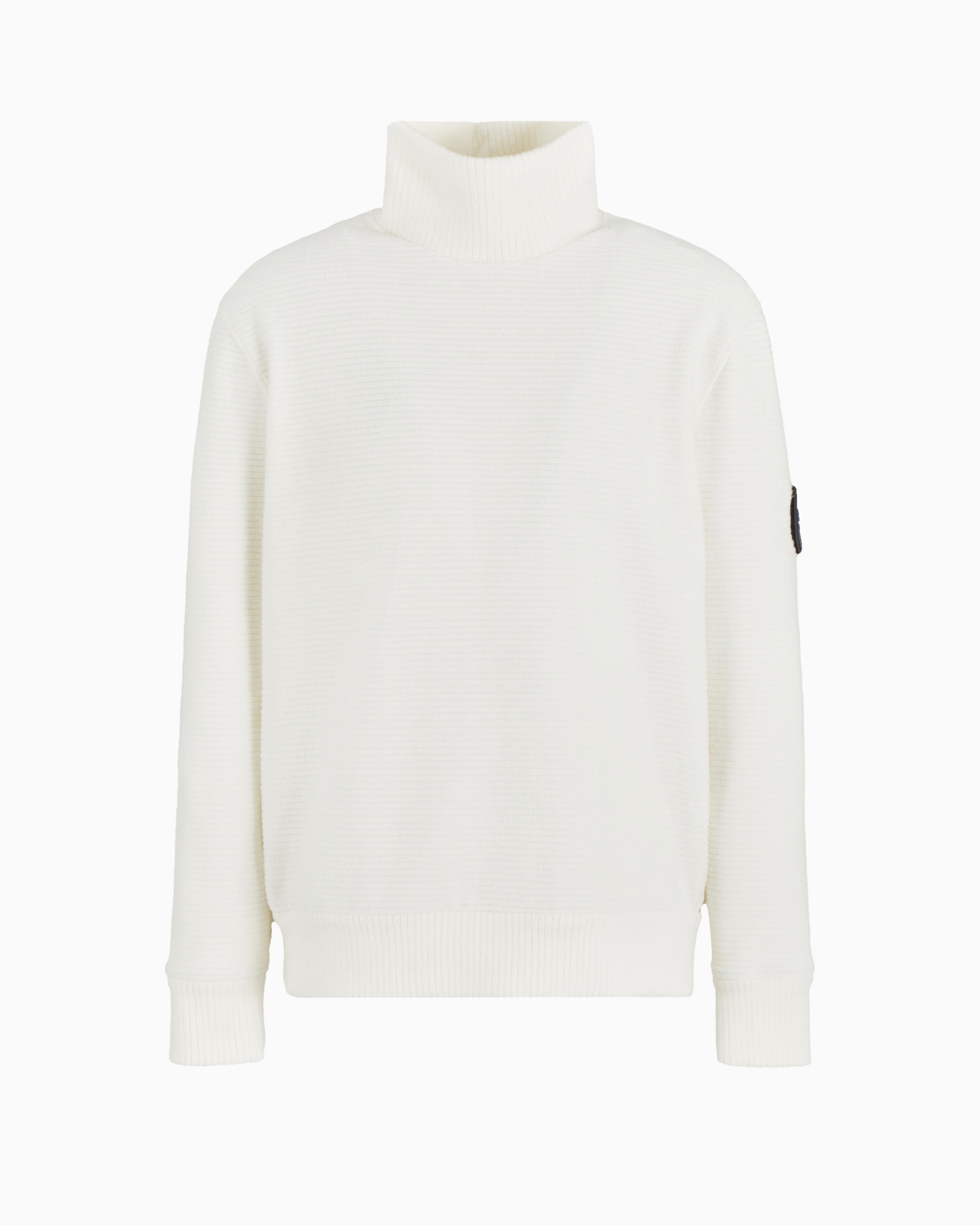 Shop Giorgio Armani Neve Ribbed Cotton And Cashmere Mock-neck Jumper In White