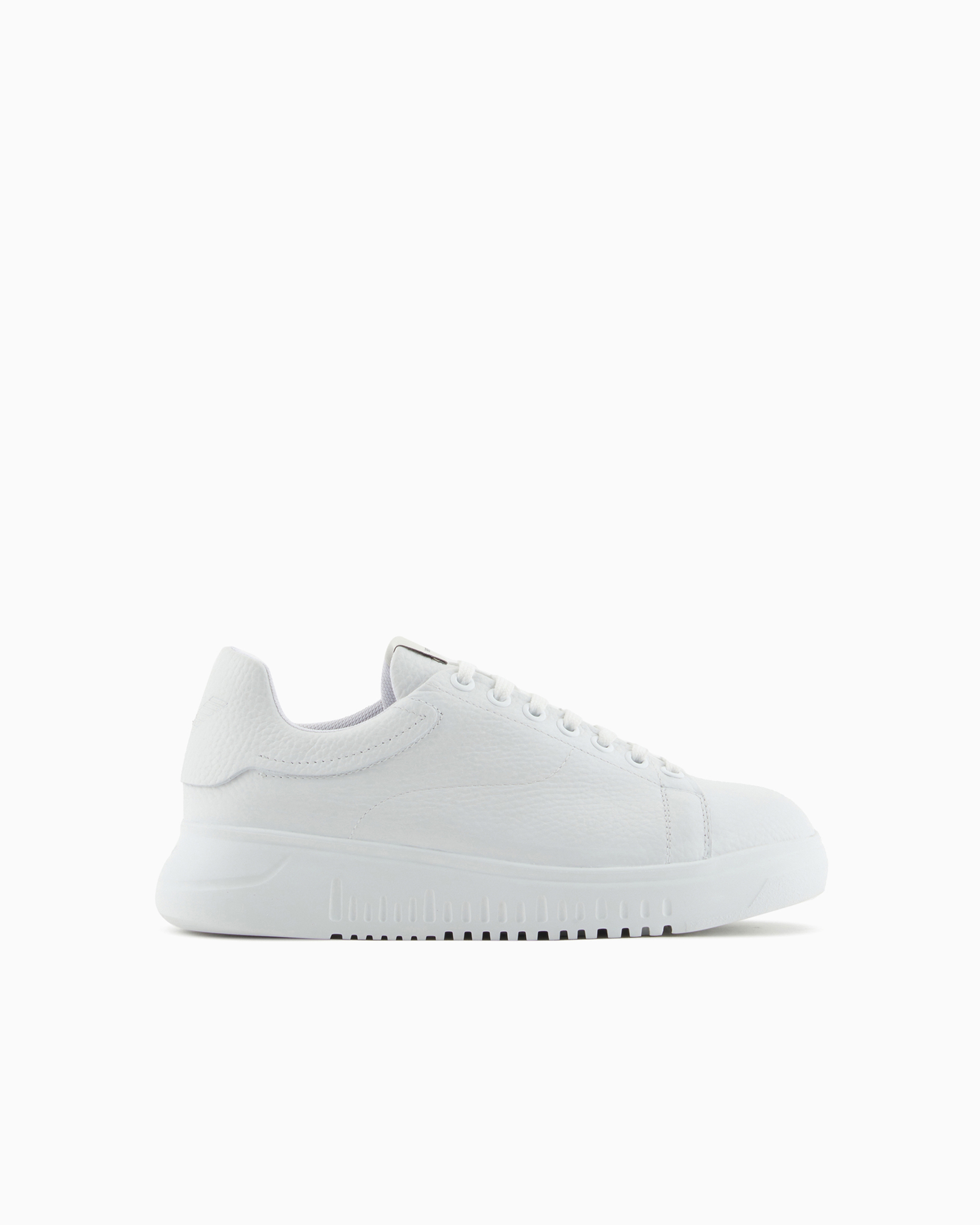 Emporio Armani Cruelty Free Leather Sneakers In White