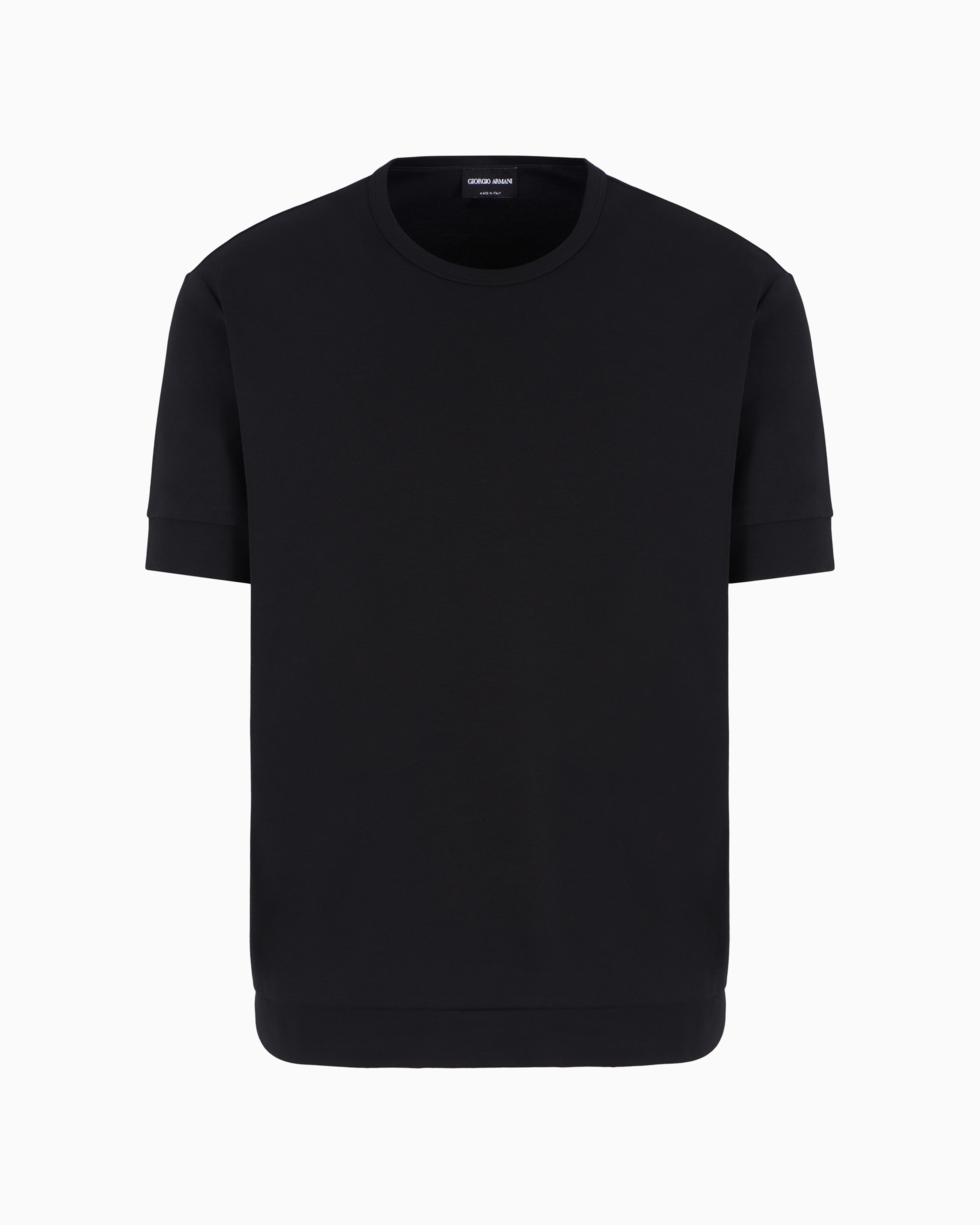 Giorgio Armani Official Store Asv Organic Cotton Jersey Crew-neck T-shirt In Black