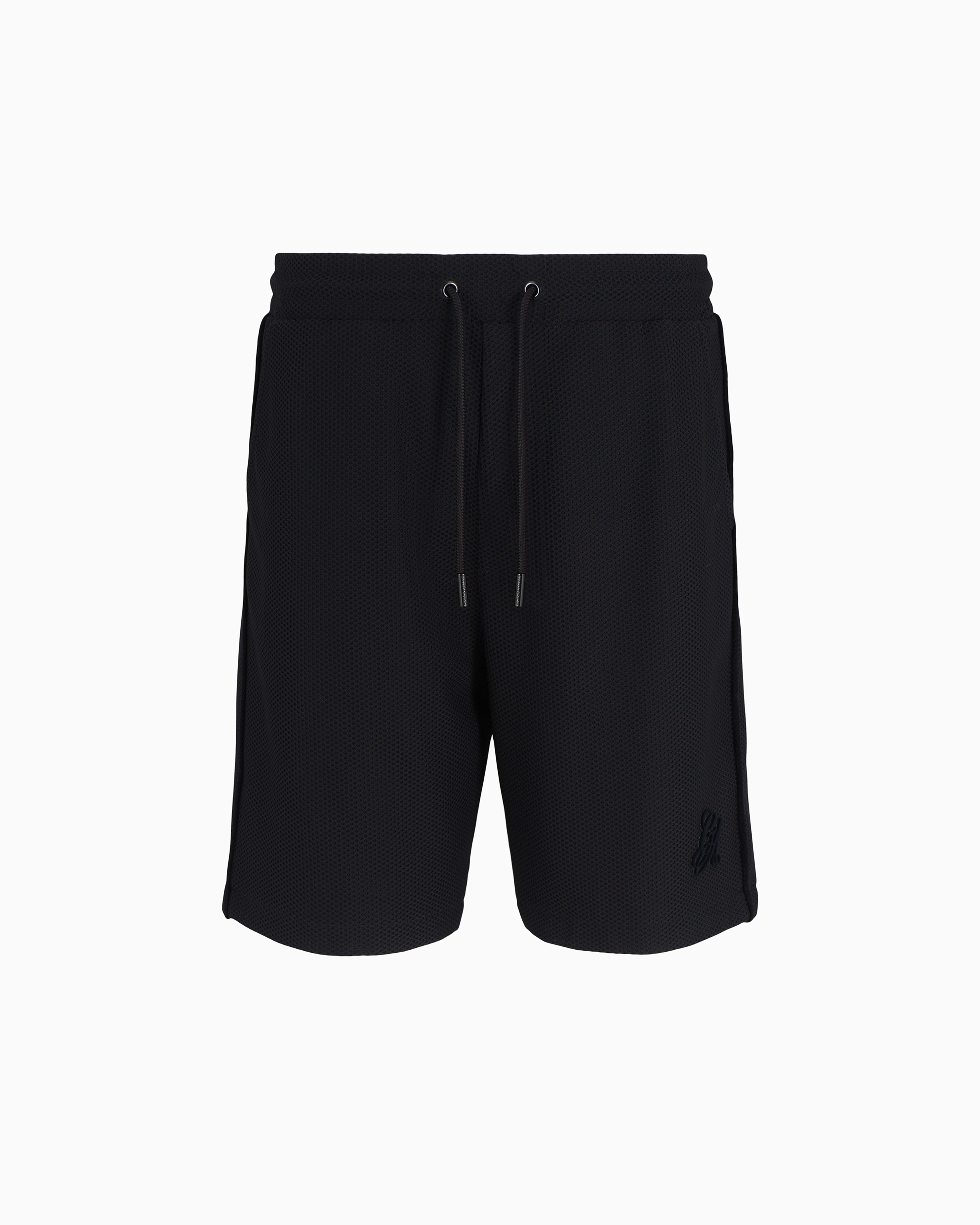 Giorgio Armani Bermuda Shorts In Technical Waffle Fabric In Noir