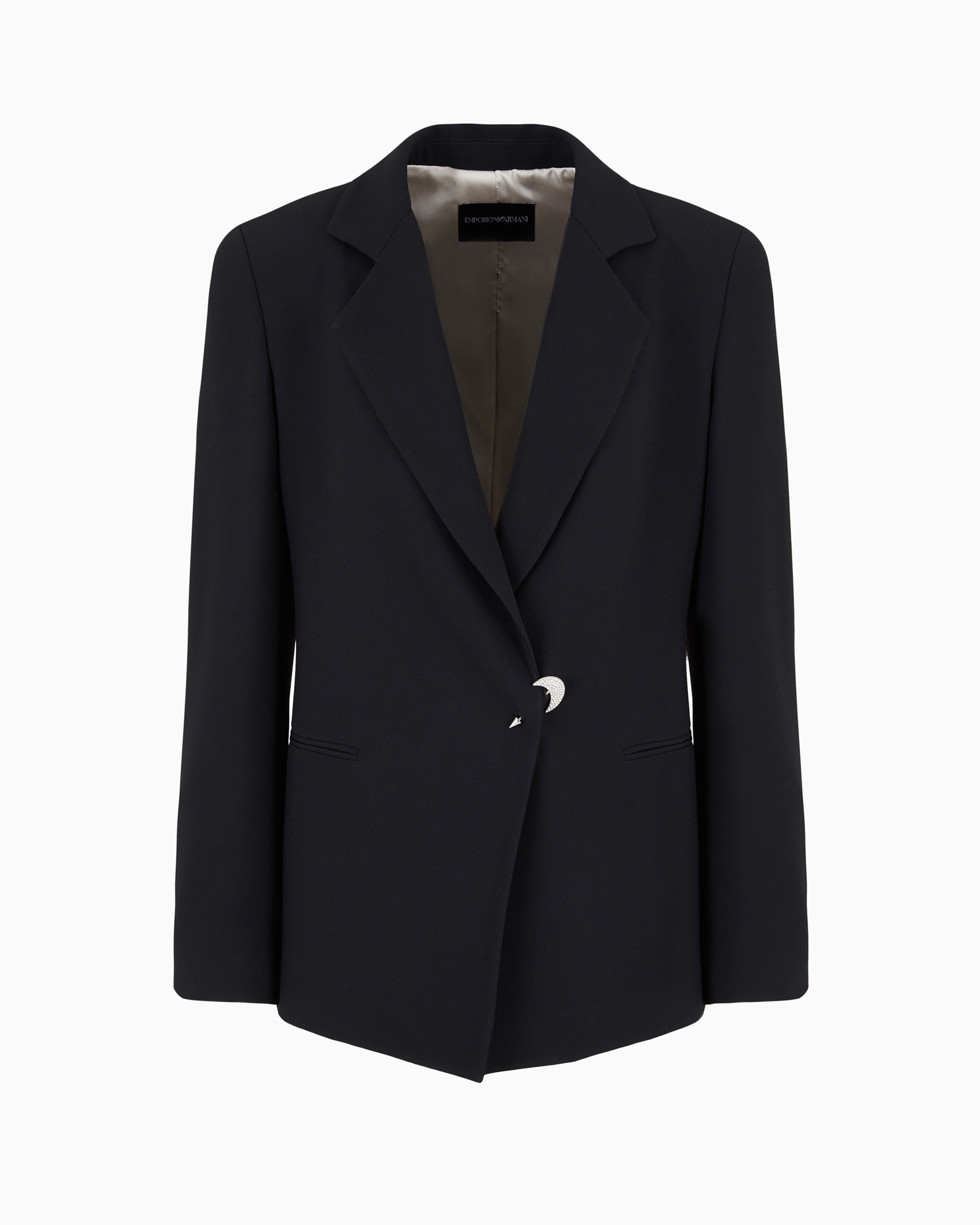 Emporio Armani Official Store Blazer En Envers Satin Avec Piercing Capsule Moon In Blue