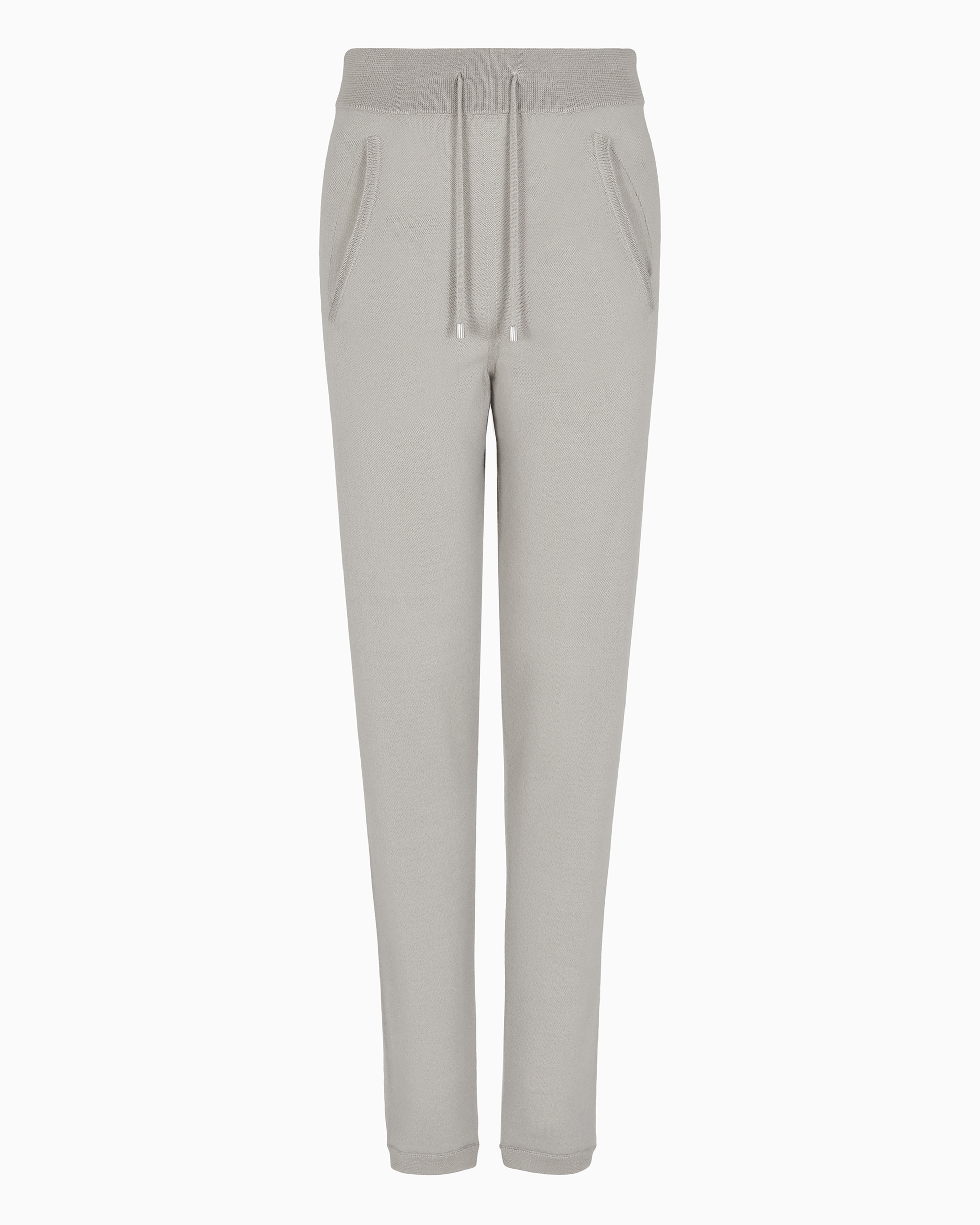 Giorgio Armani Neve Cashmere Interlock Trousers In Beige