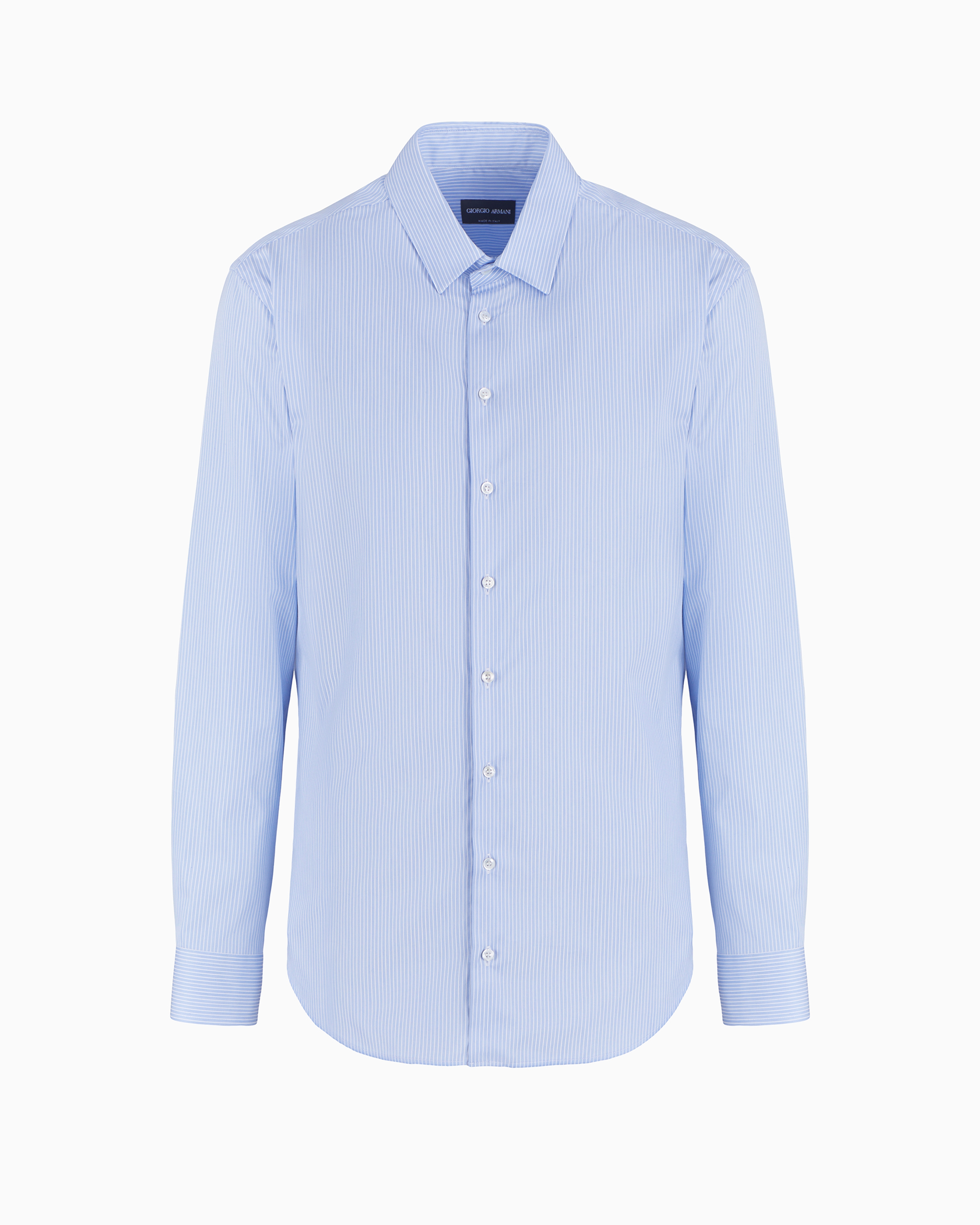 Giorgio Armani Official Store Regular-fit Printed Cotton And Lyocell Shirt In Blue