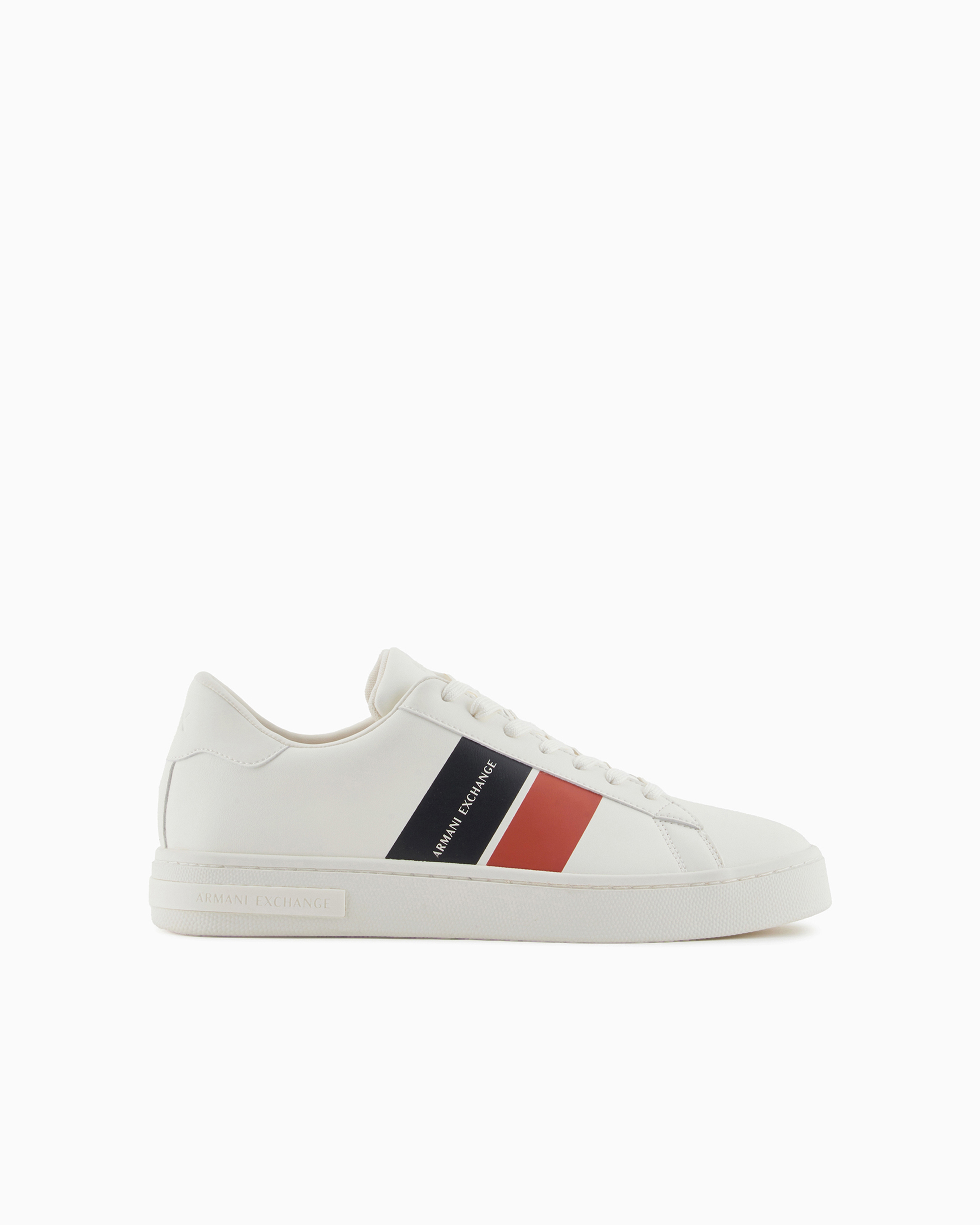 Armani Exchange Official Store Sneakers With Contrasting Side Bands In White