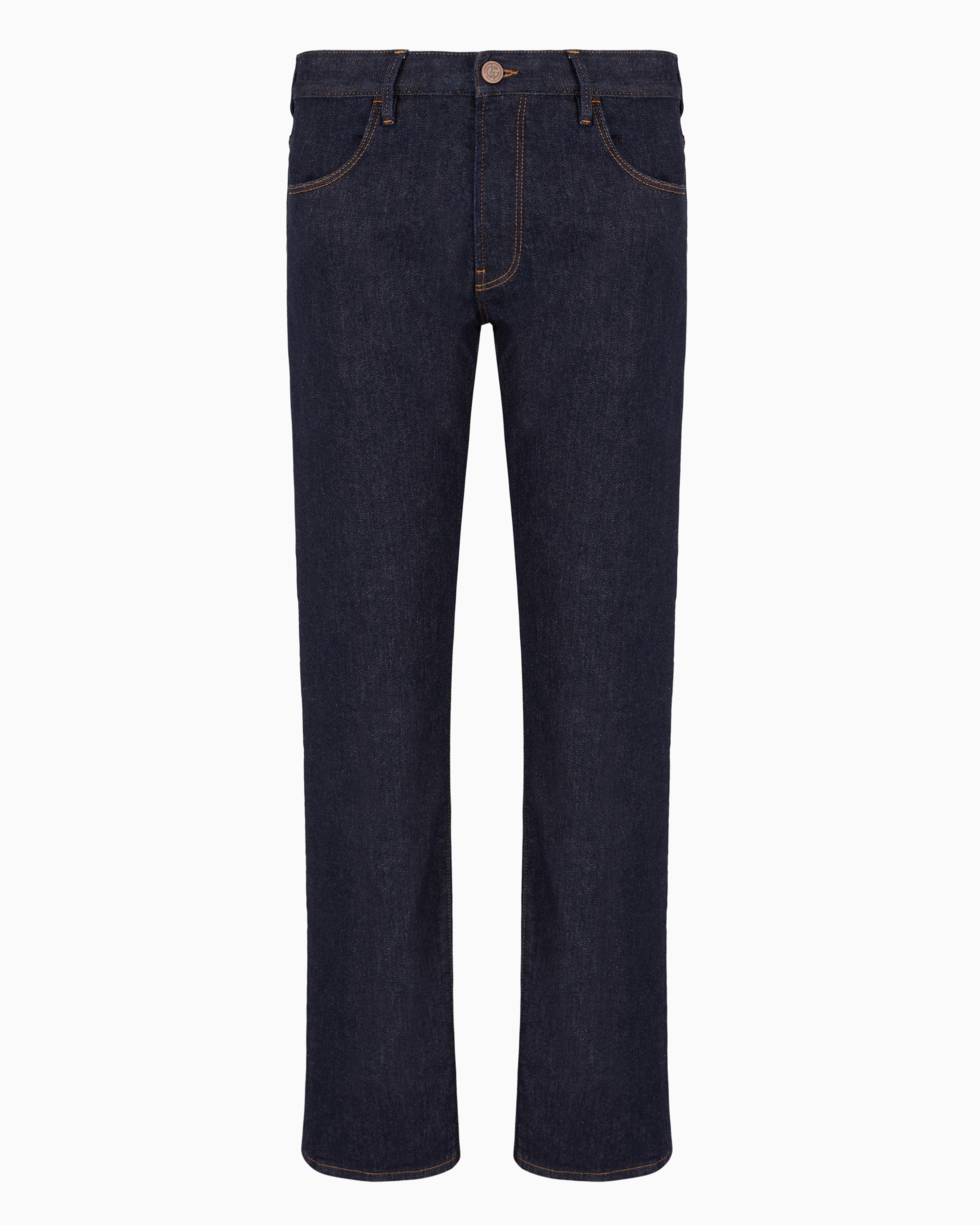 Giorgio Armani Five-pocket, Regular-fit, Stretch-cotton Denim Trousers In Blue