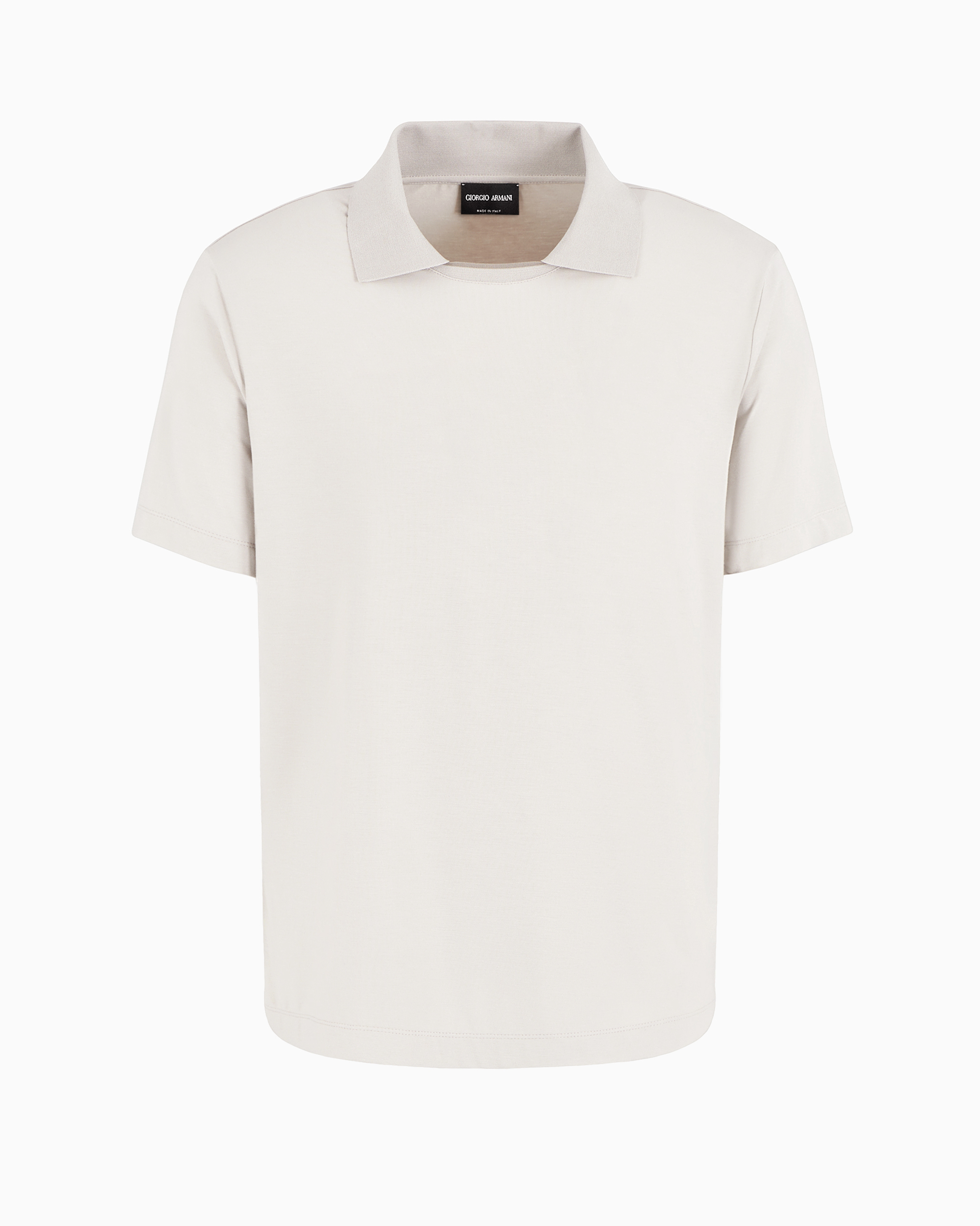 Giorgio Armani Official Store Asv Short-sleeved Viscose-jersey Polo Shirt In Beige