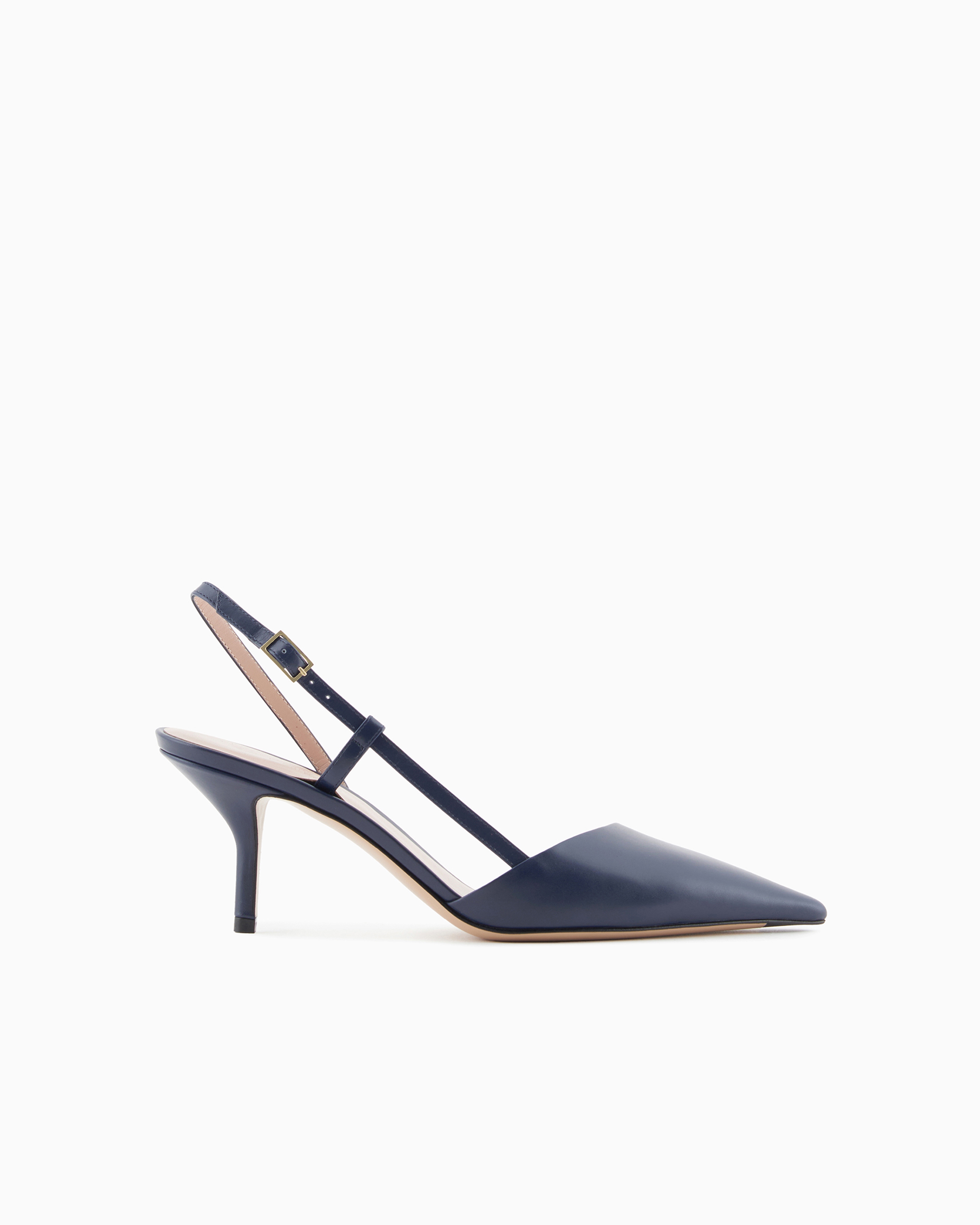 Giorgio Armani Official Store Nappa-leather Slingbacks In Notte