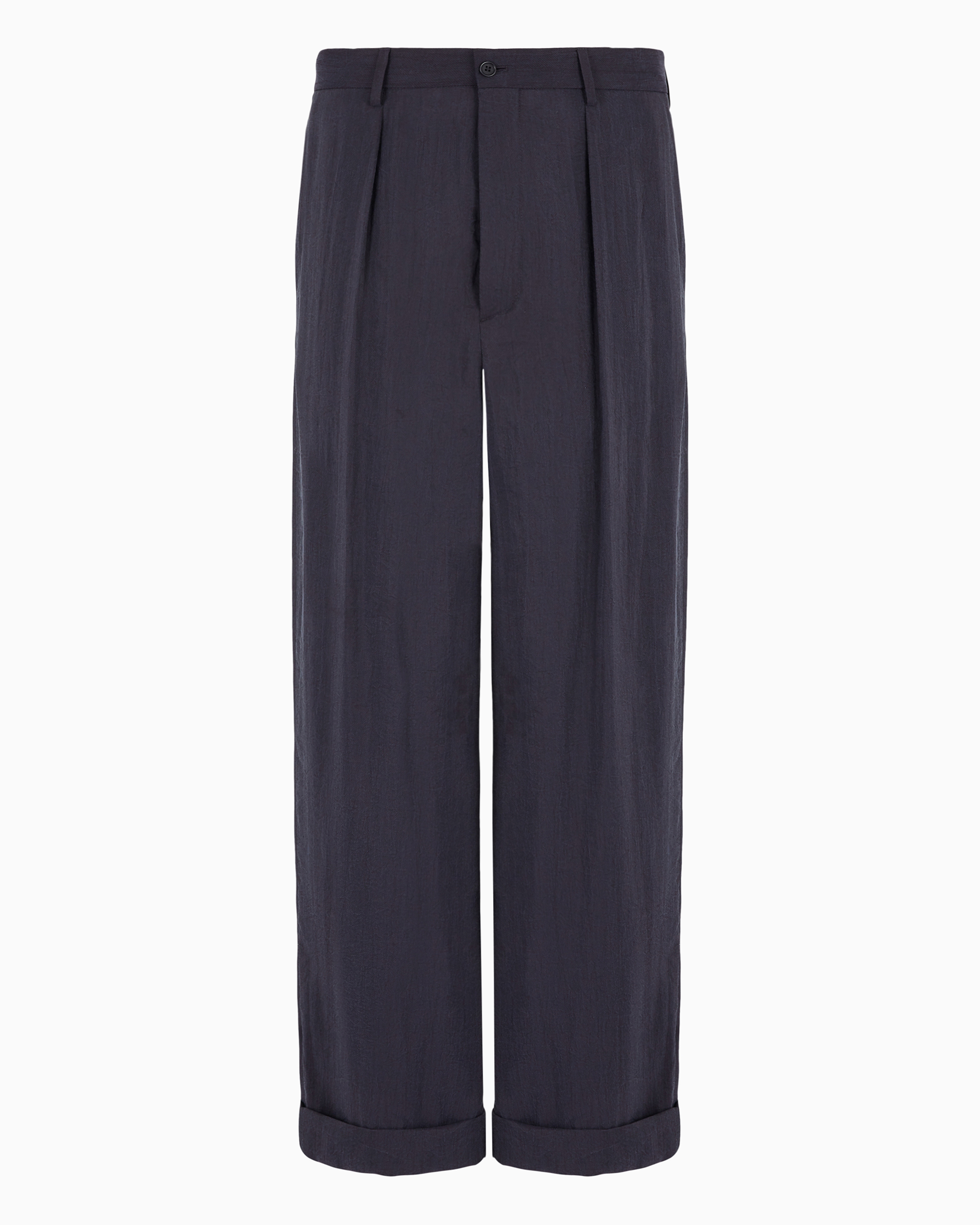 Washed, silk-blend, single-pleat trousers | Giorgio Armani
