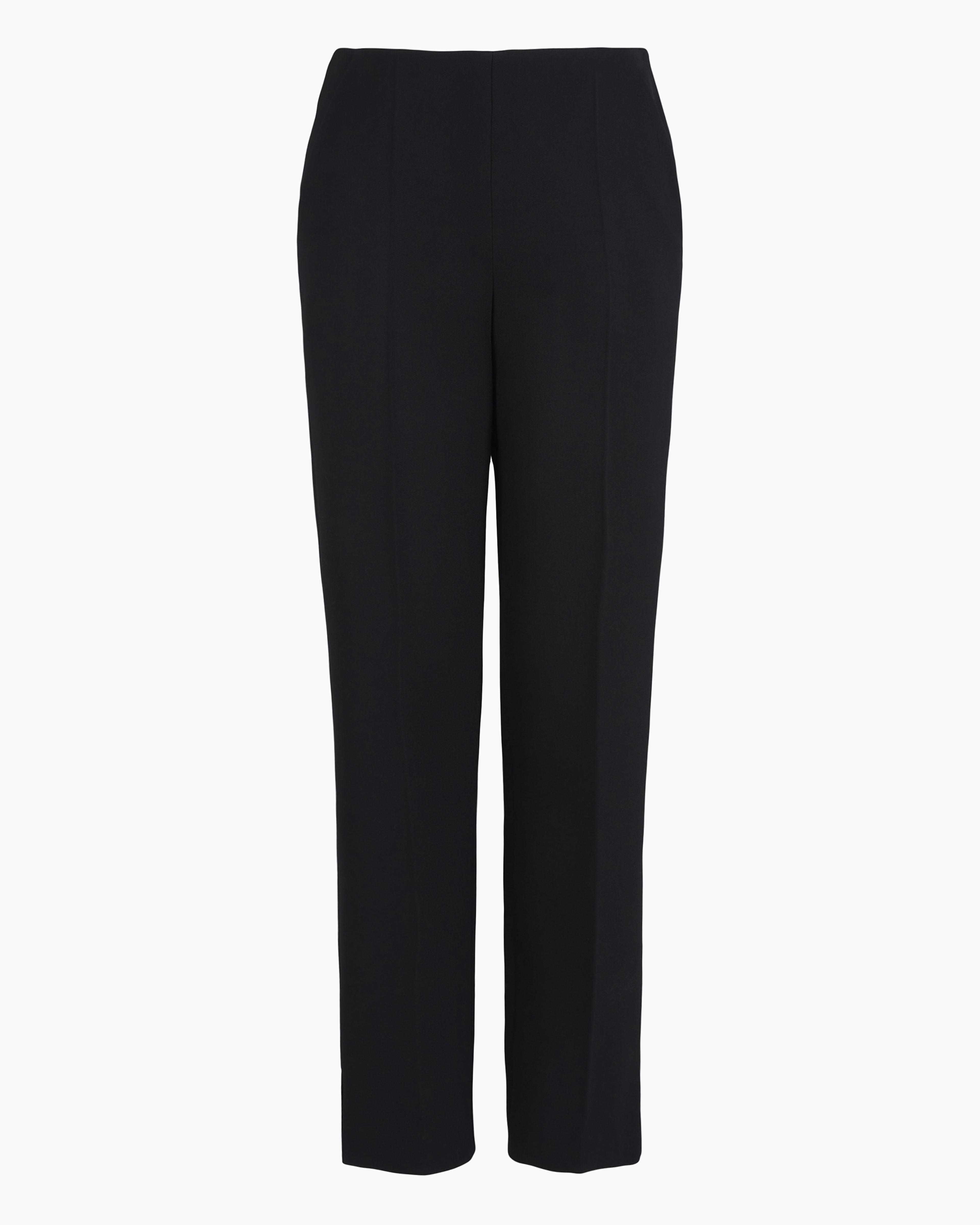 Giorgio Armani Official Store Straight Trousers In Stretch Virgin Wool In Black