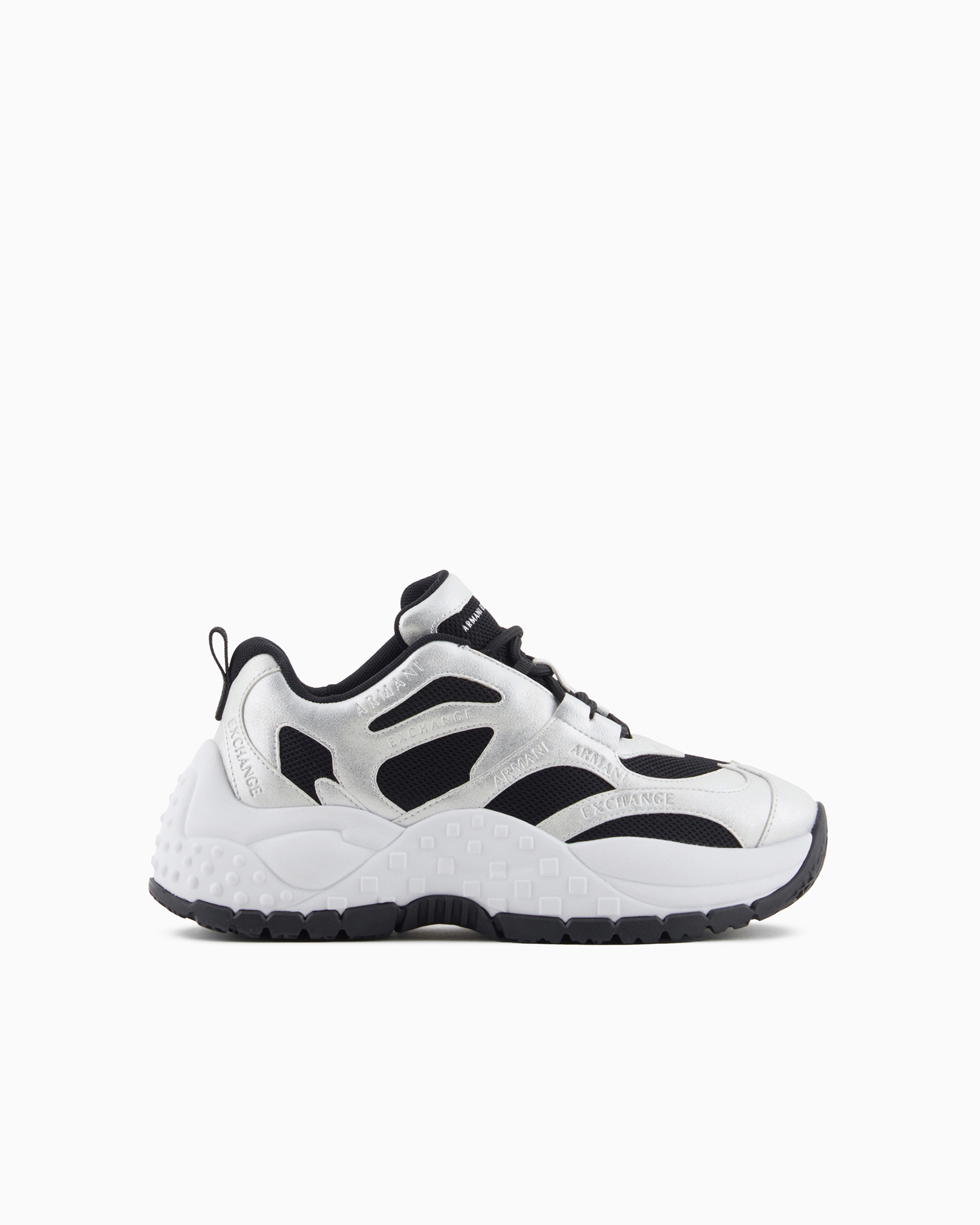 Armani Exchange Official Store Sneakers In Silver