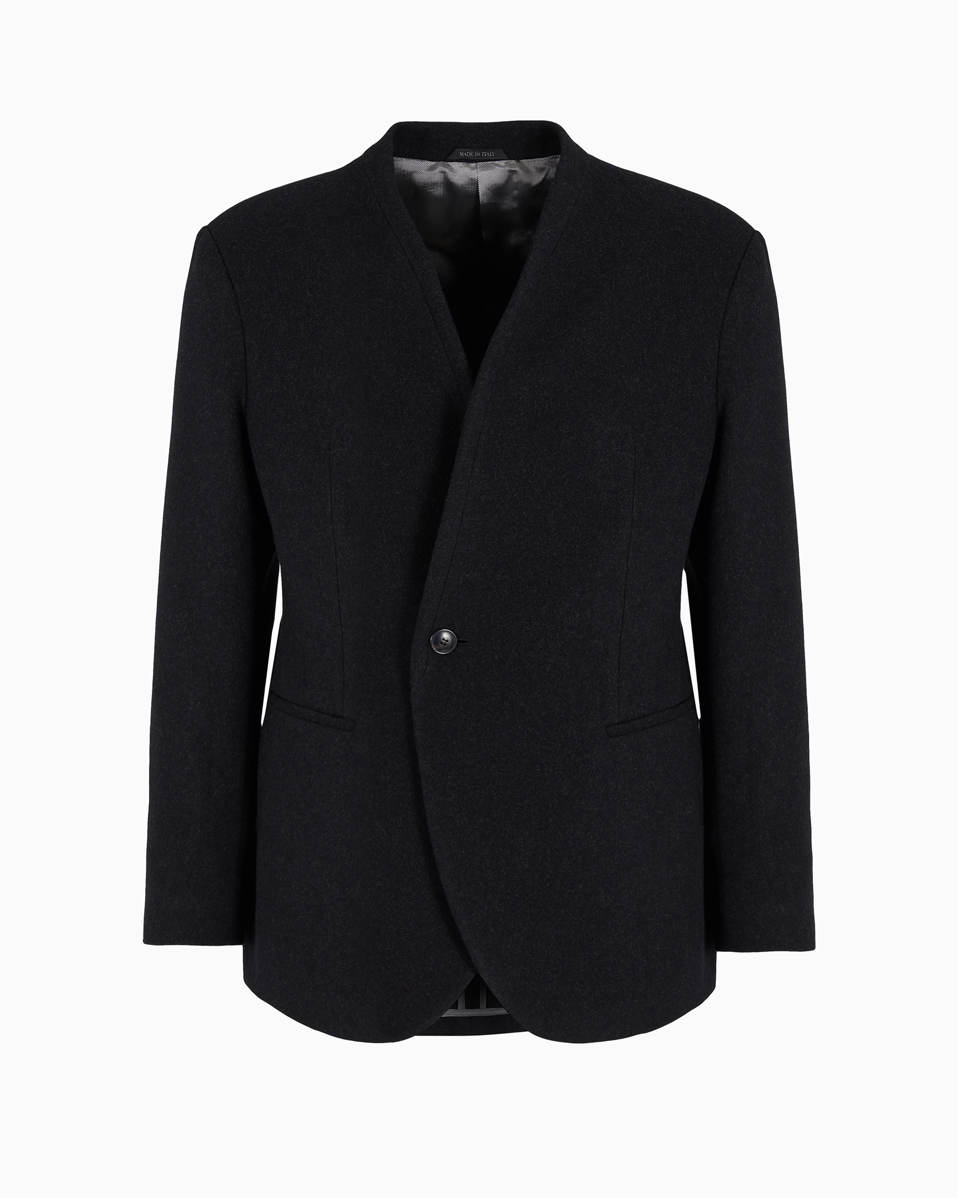 Giorgio Armani Upton Line Single-breasted Jacket In Virgin Wool In Black