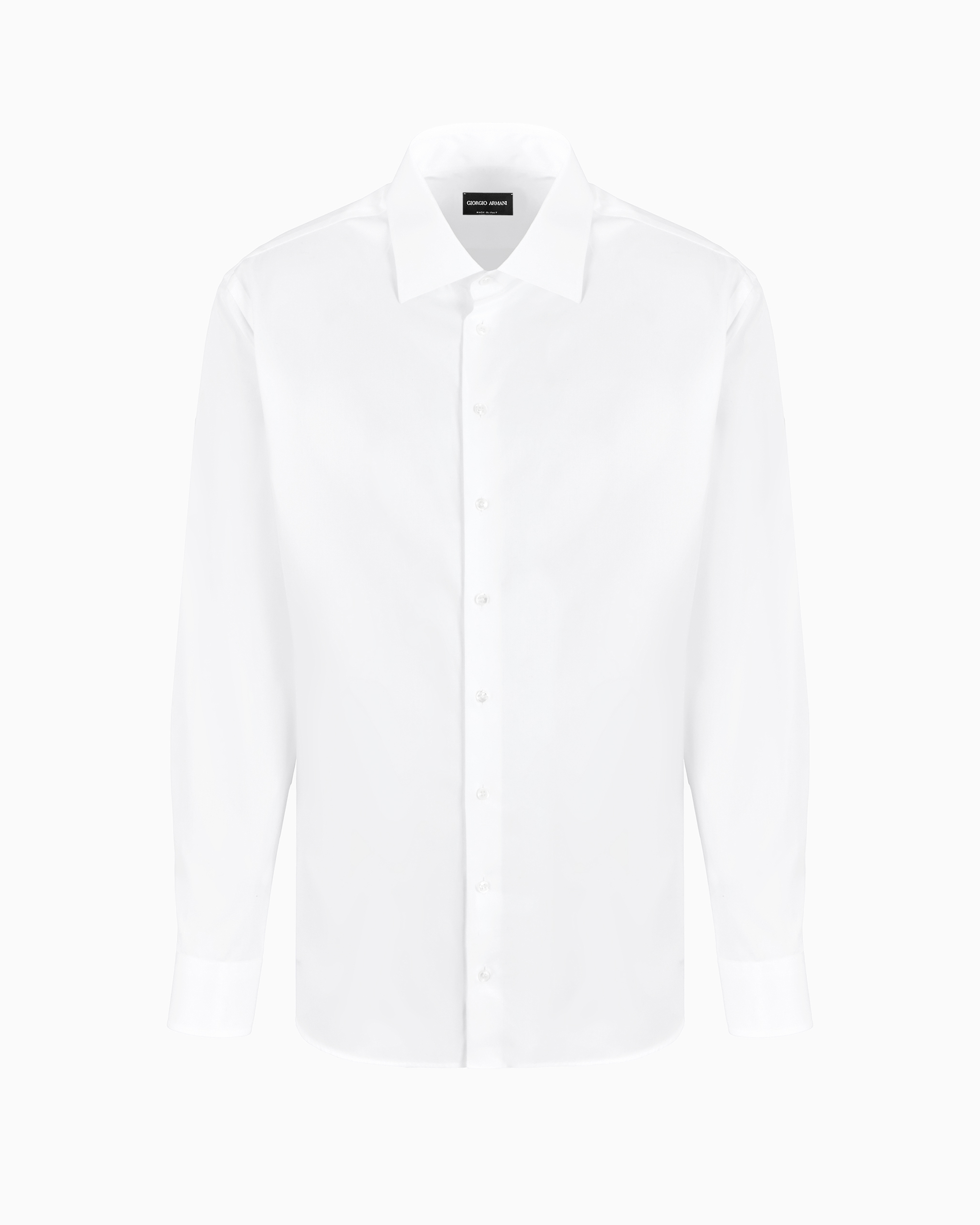 Giorgio Armani Official Store Hemd In Regular Fit Aus Baumwolle Mit Streifen In Weiss