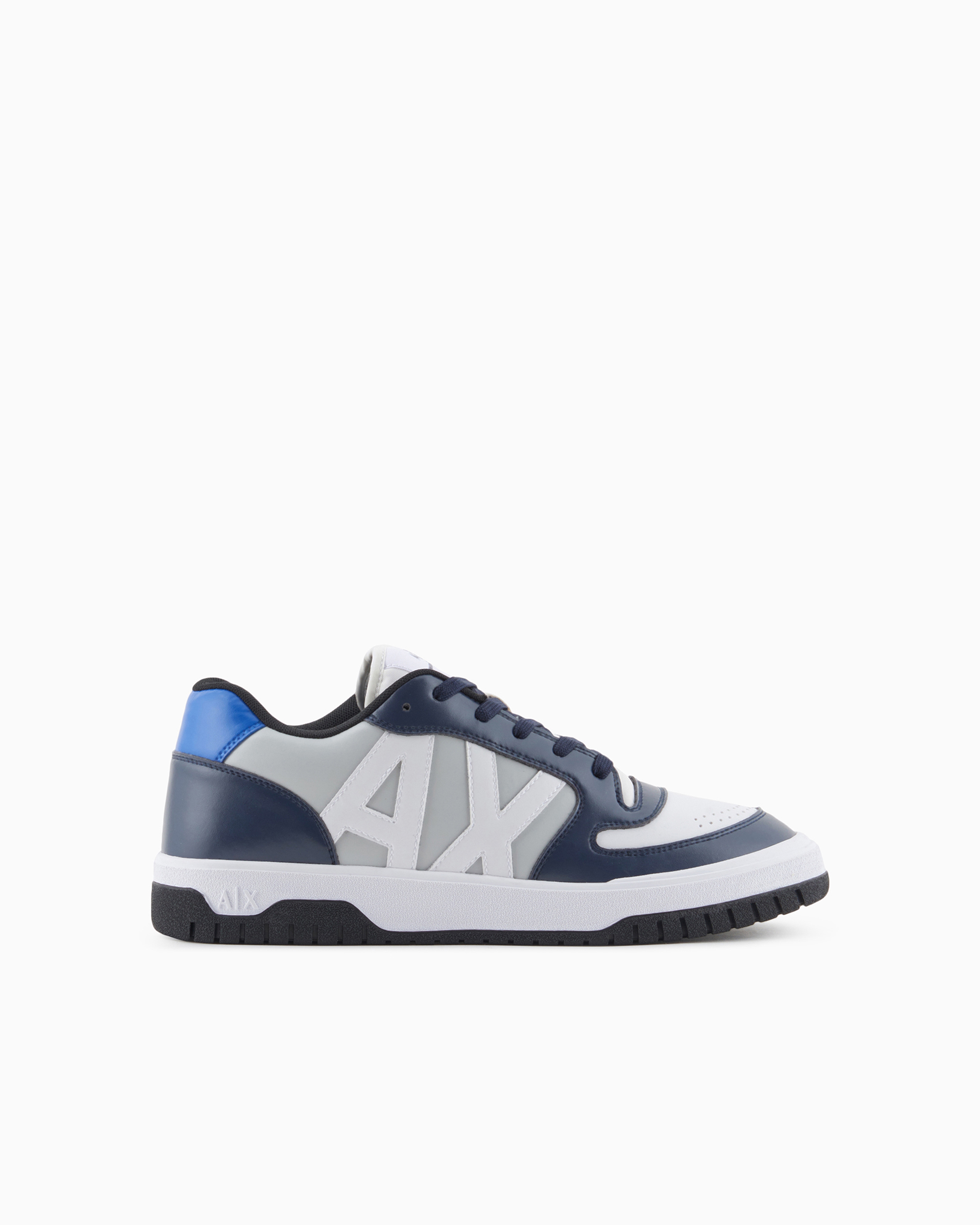 Shop Armani Exchange Sneakers With Logo In Navy Blue