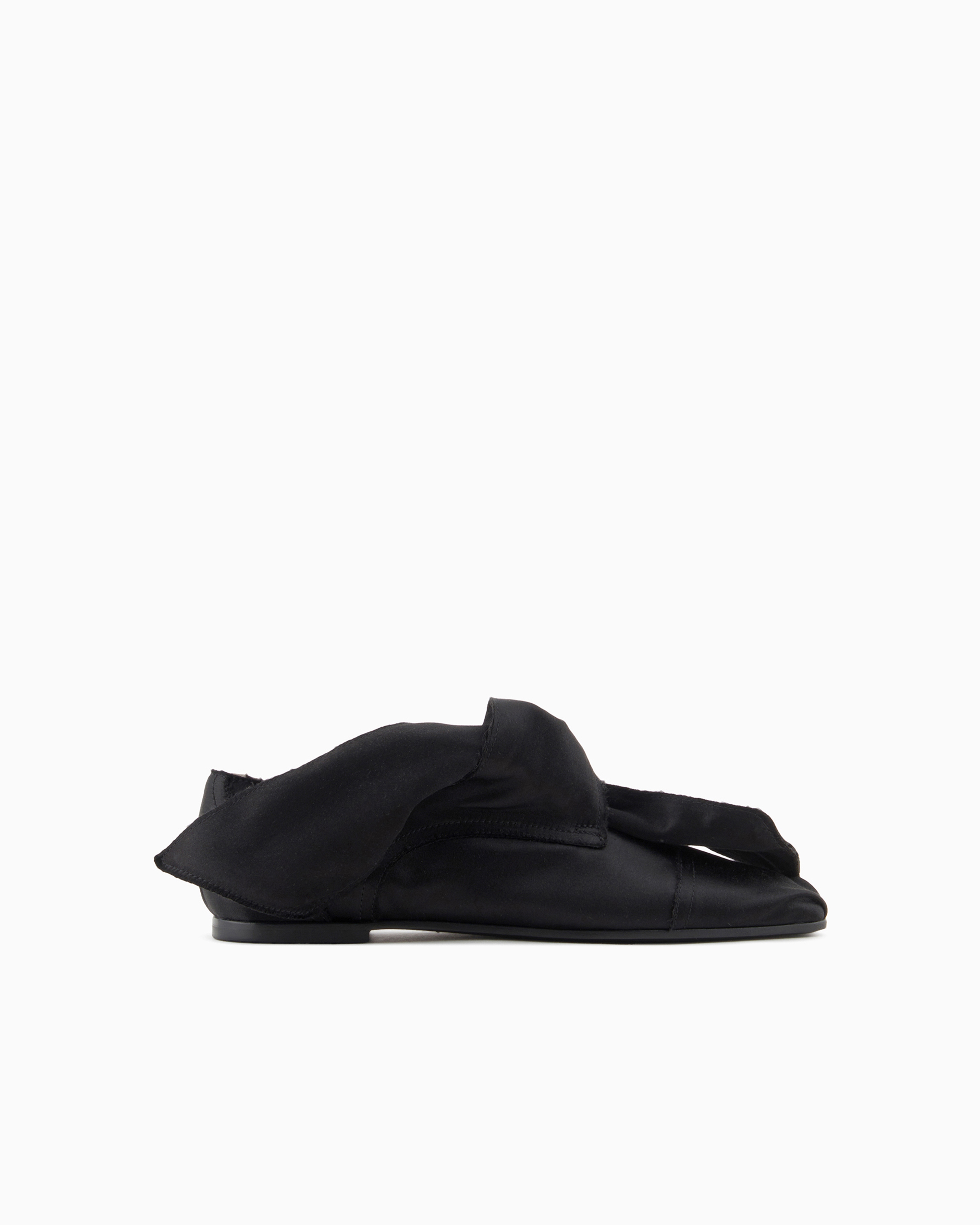 EMPORIO ARMANI SATIN SLIPPERS WITH KNOT