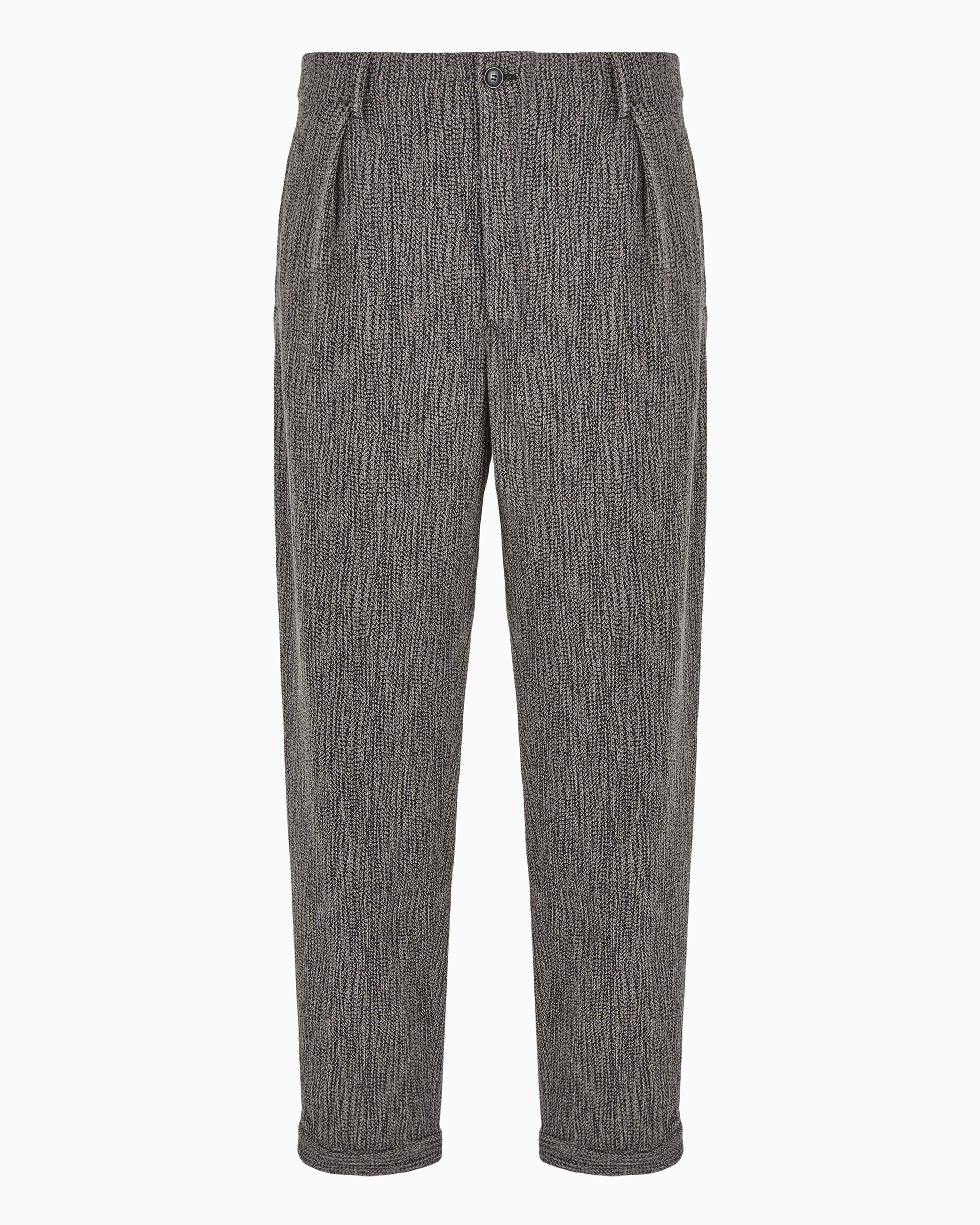 Giorgio Armani Jacquard Viscose And Virgin Wool-blend Single-darted Trousers In Fantaisie