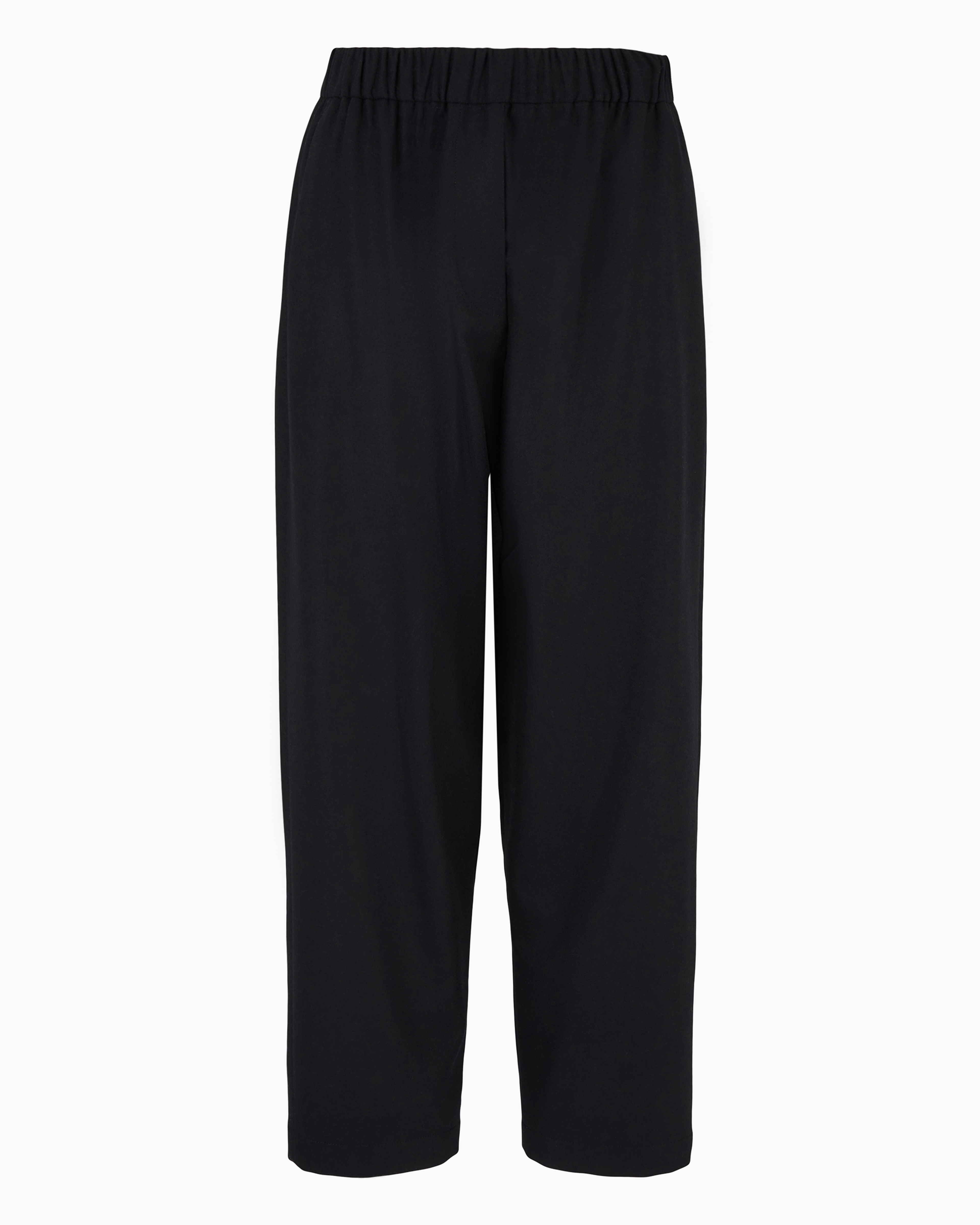 Giorgio Armani Official Store Soft Wool And Cashmere Flannel Trousers In Noir