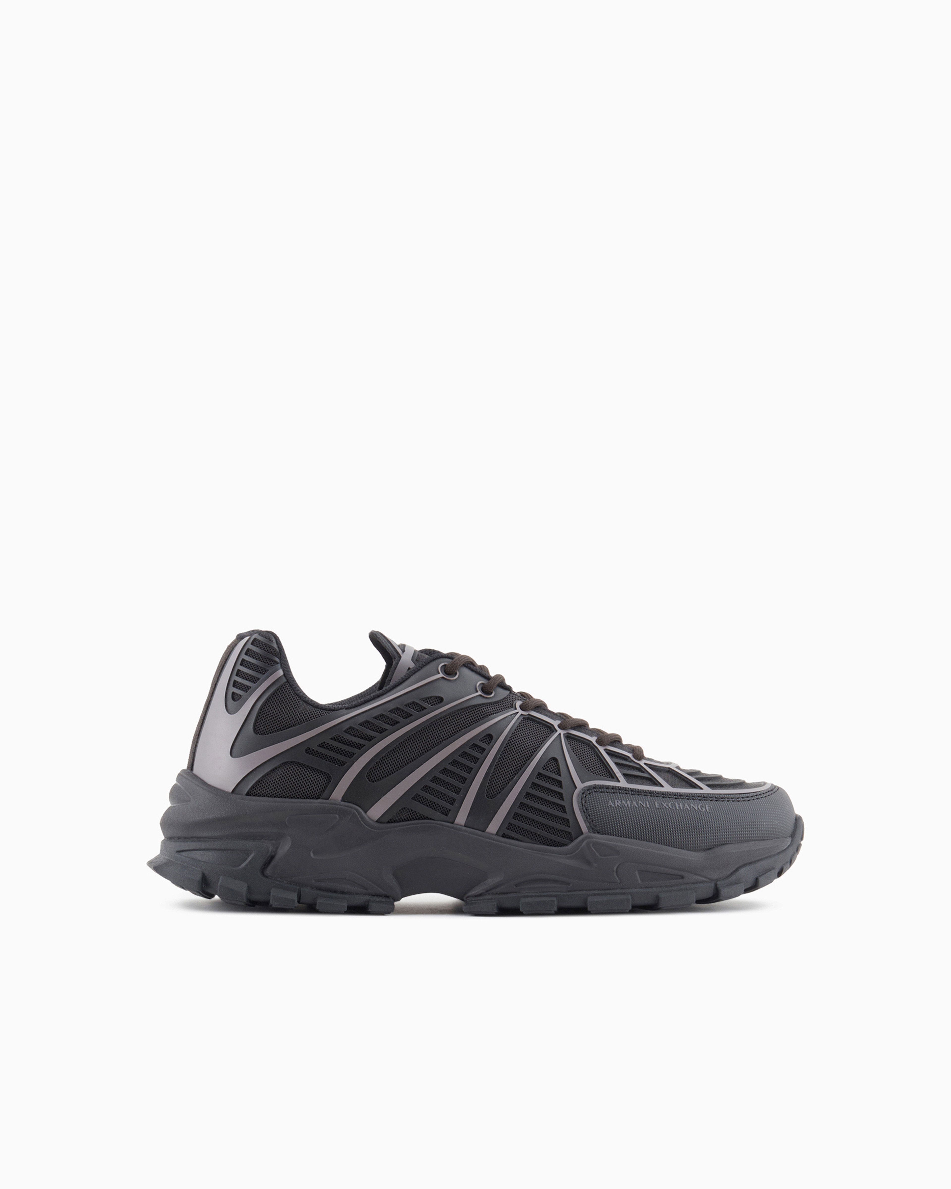 Armani Exchange Black Sneakers With Optical Effect Design And Maxi Sole Size 8