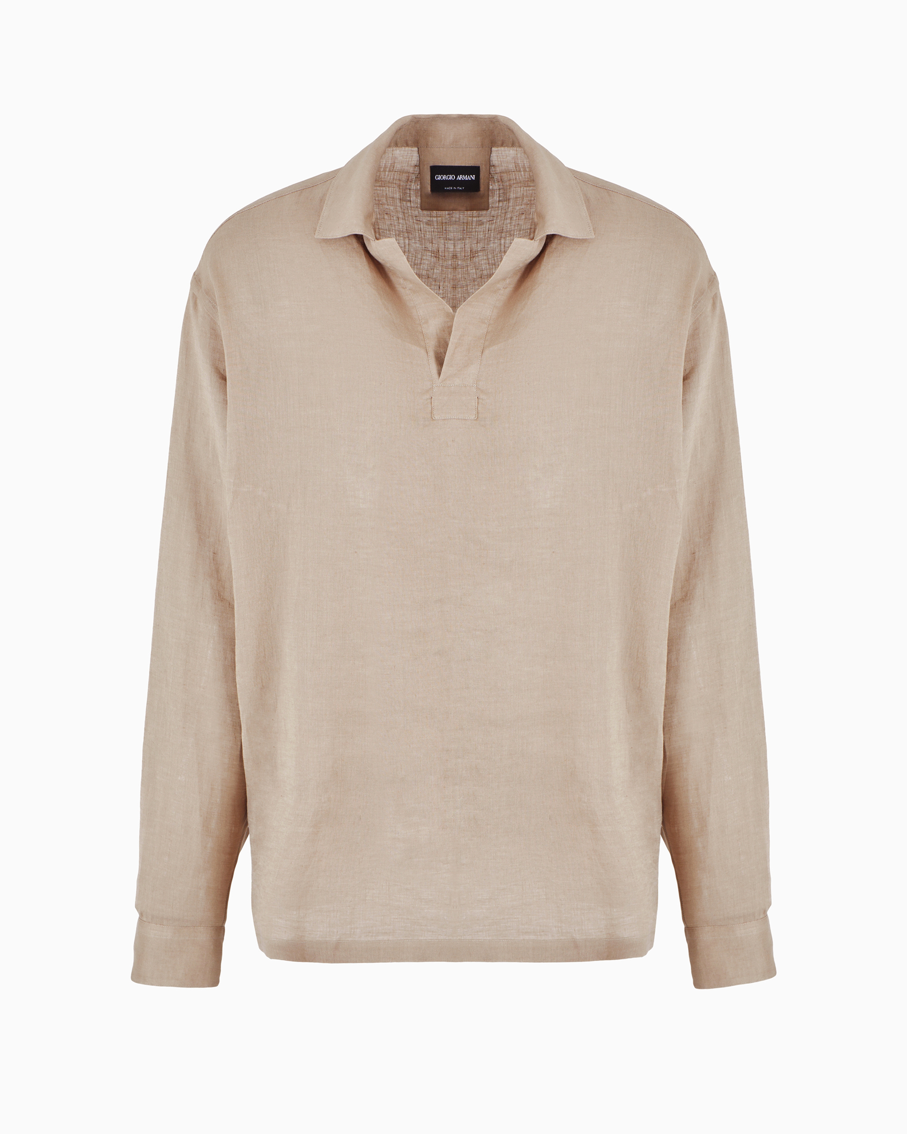 Giorgio Armani Official Store Casual Shirts In Beige