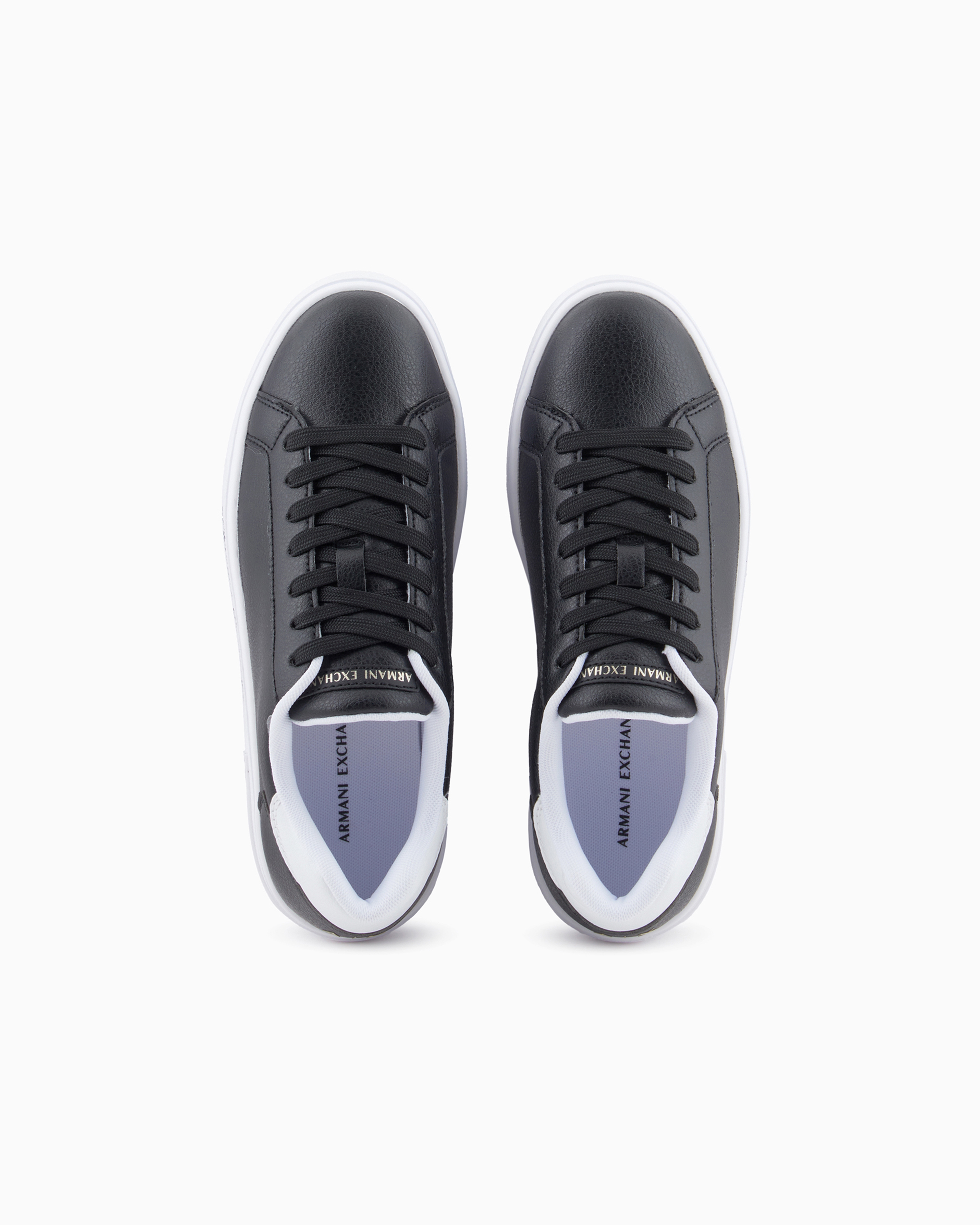 Shop Armani Exchange Sneakers With Signature Logo On The Sole In Black